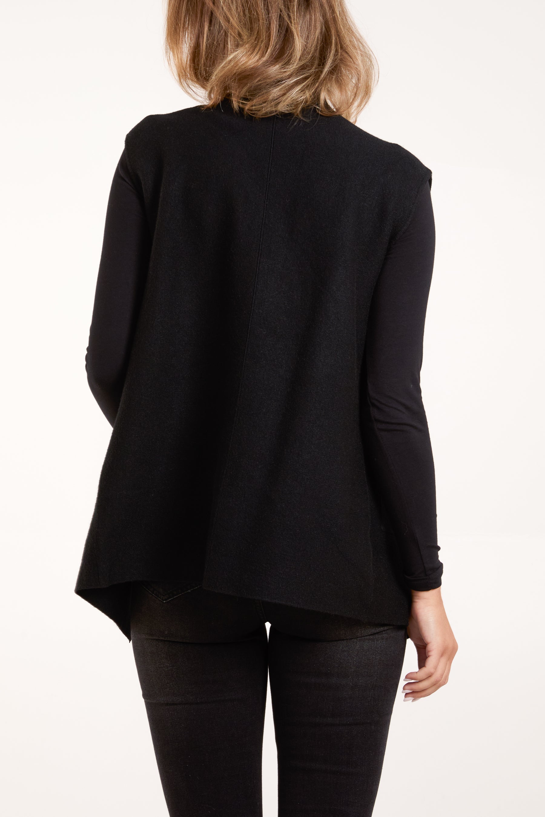 Longline Pocket Knitted Waistcoat