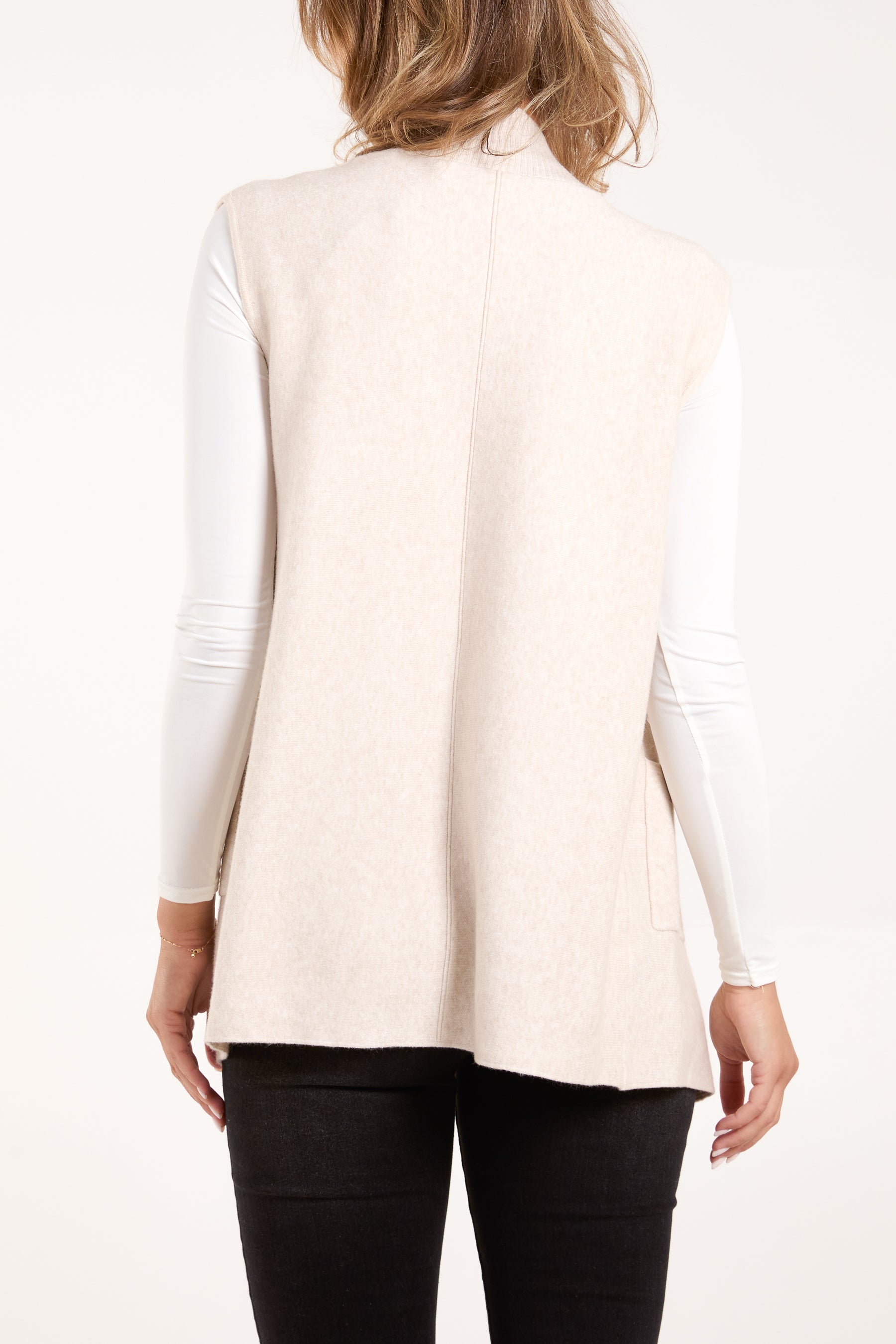 Longline Pocket Knitted Waistcoat