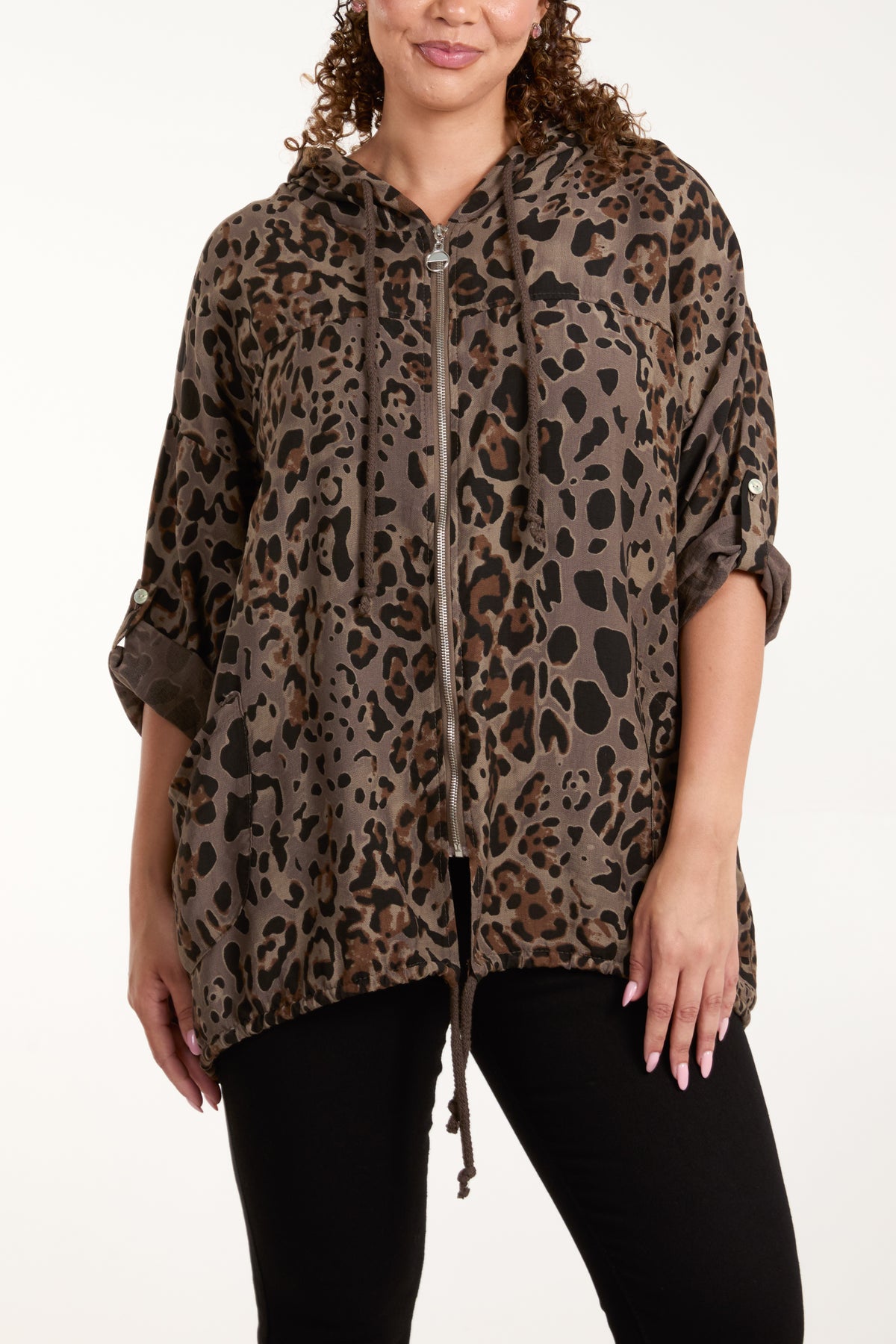 Animal Print Zip Up Light Jacket