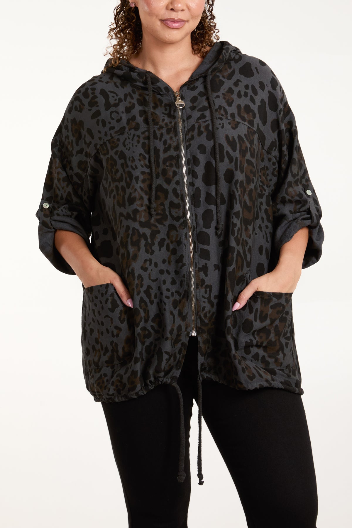 Animal Print Zip Up Light Jacket