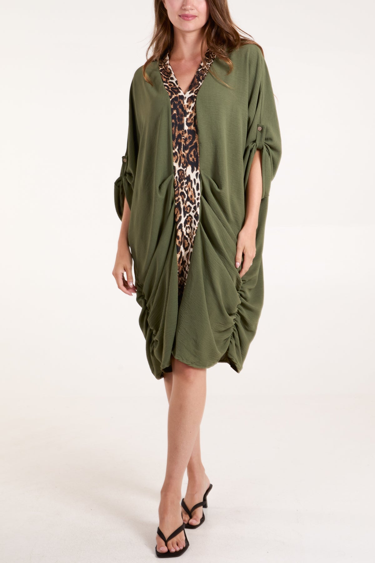LEOPARD MIDDLE STRIPE DRESS