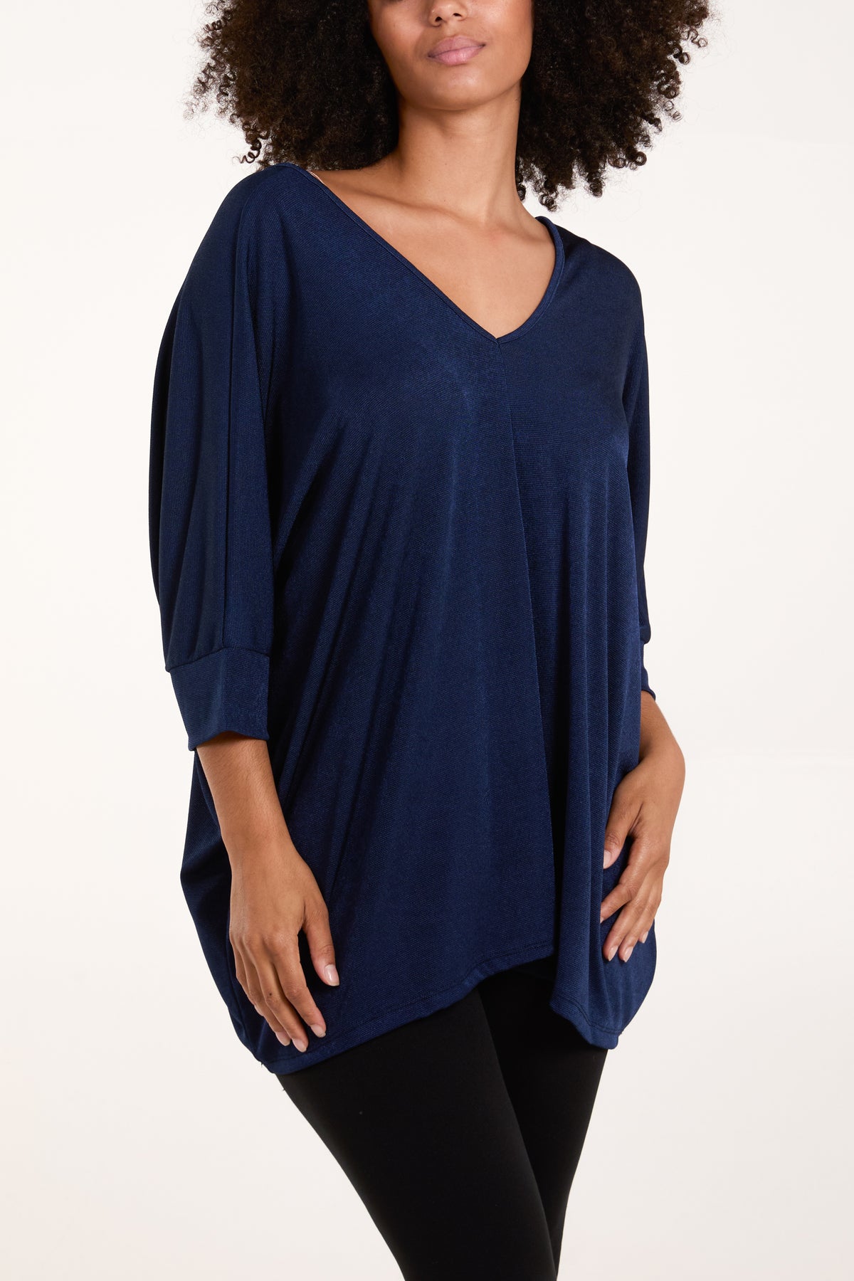 Double V Neck Mesh Top