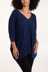 Double V Neck Mesh Top