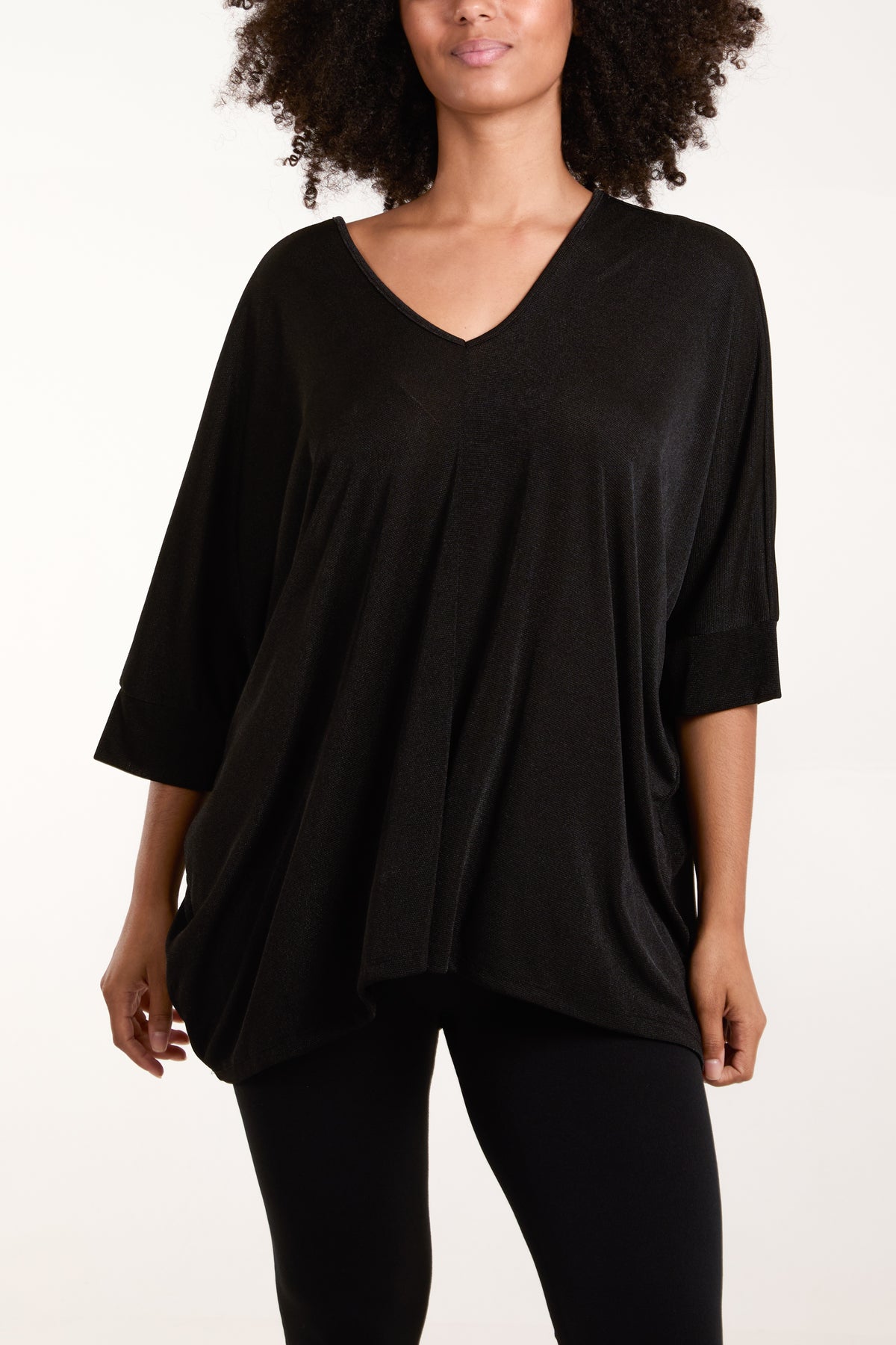 Double V Neck Mesh Top