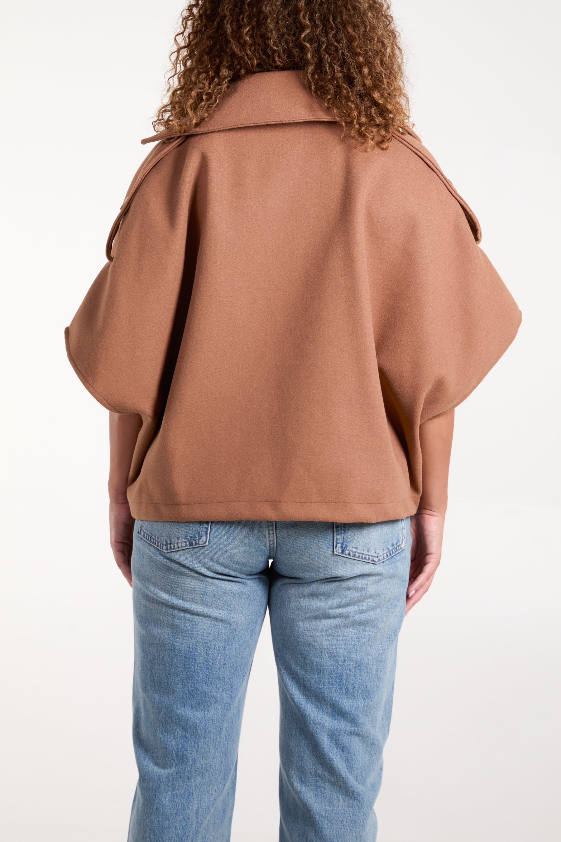 Double Breasted Lapel Short Cape