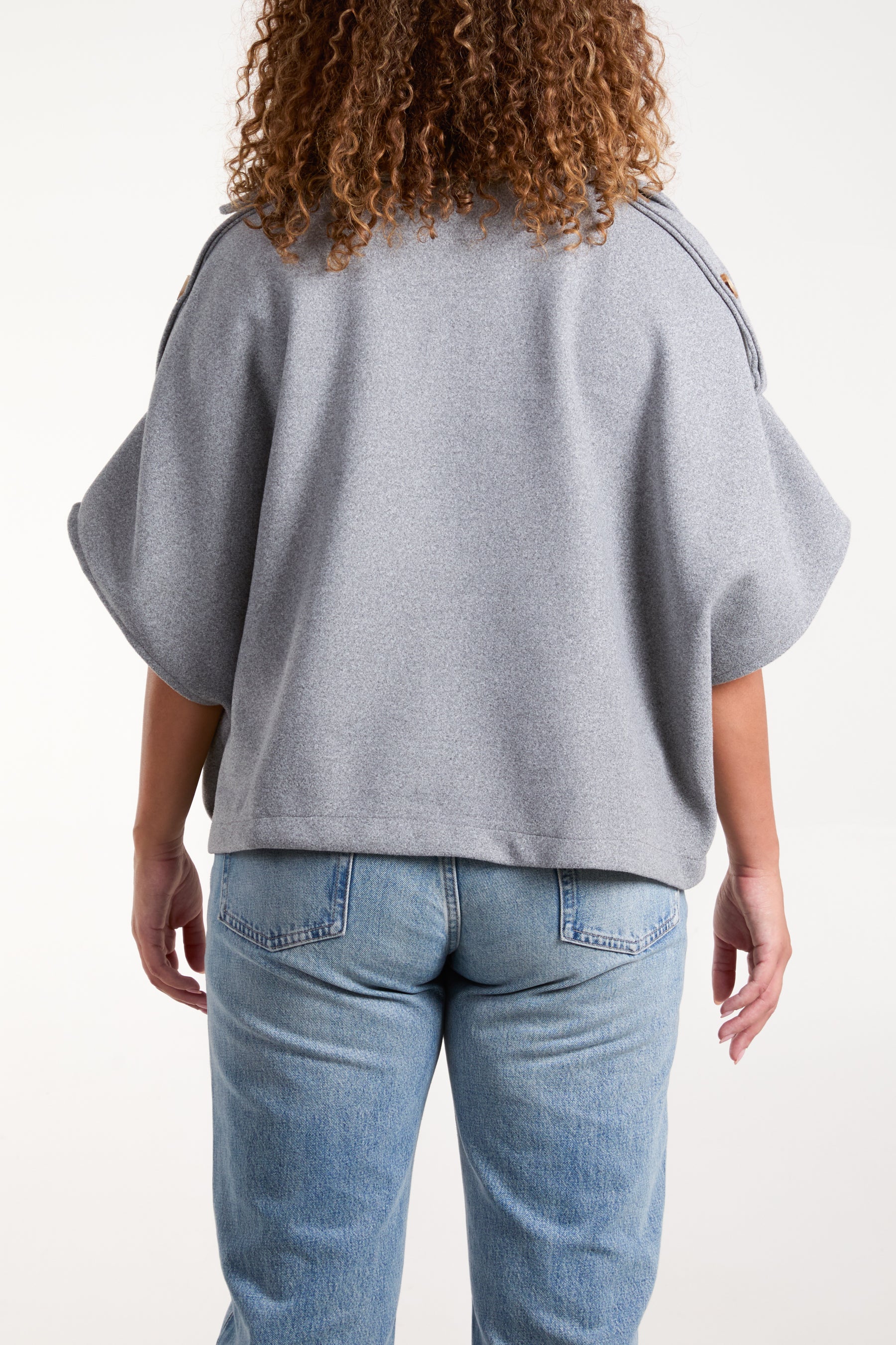 Double Breasted Lapel Short Cape