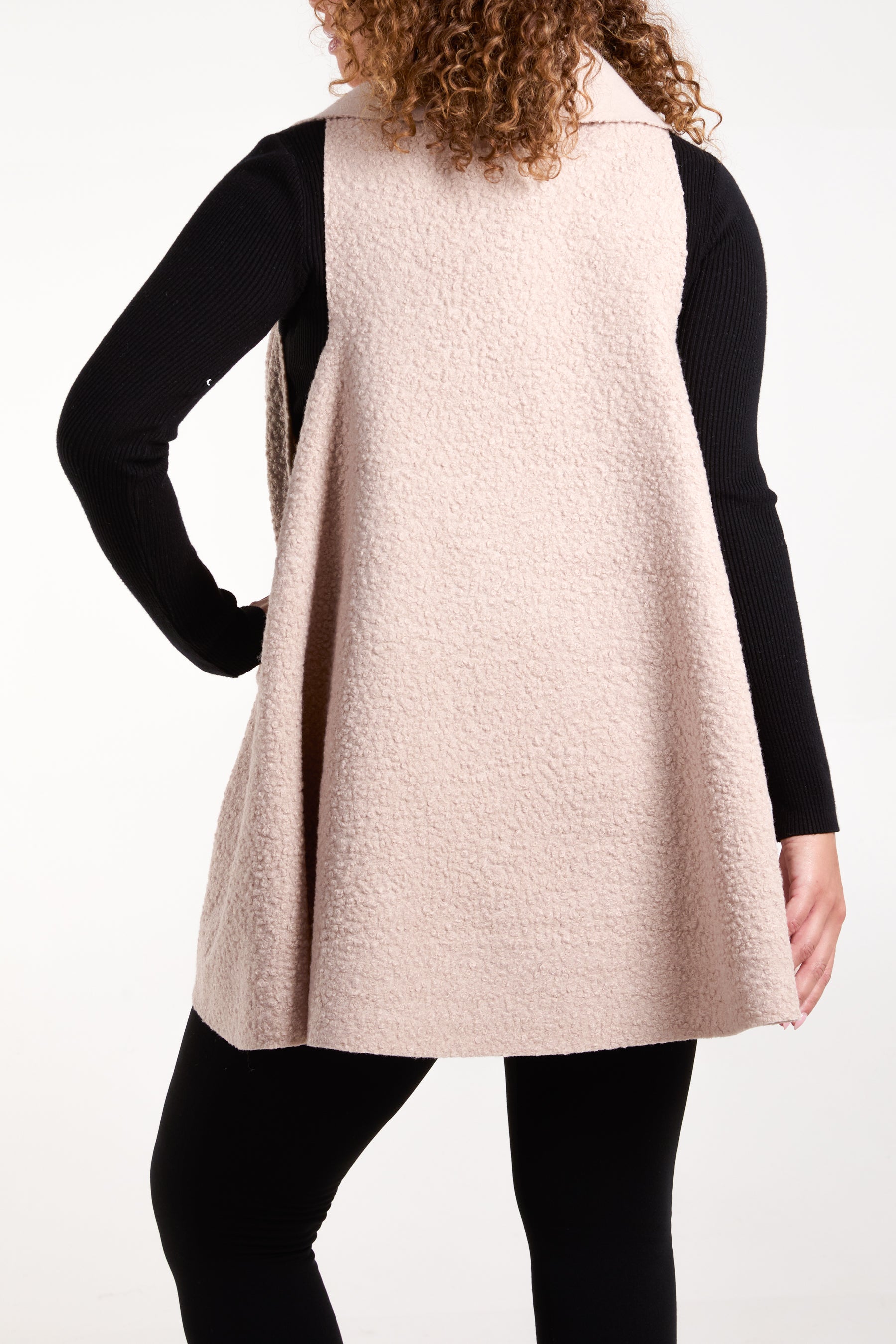 Waterfall Boucle Sleeveless Jacket