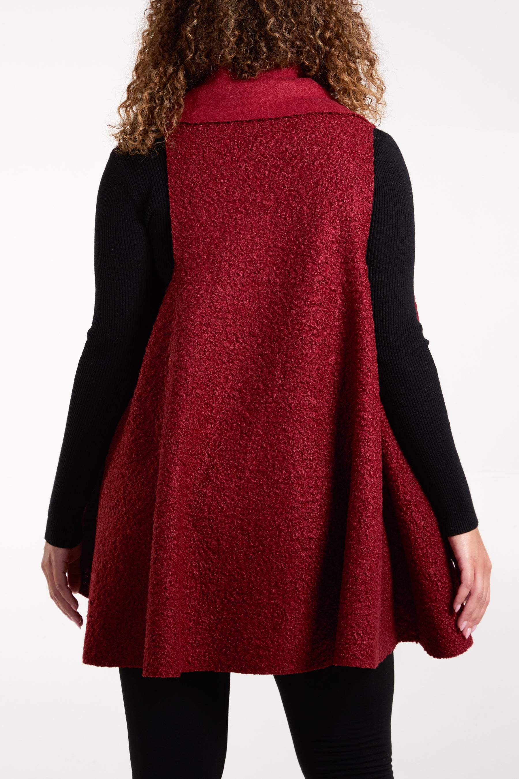 Waterfall Boucle Sleeveless Jacket