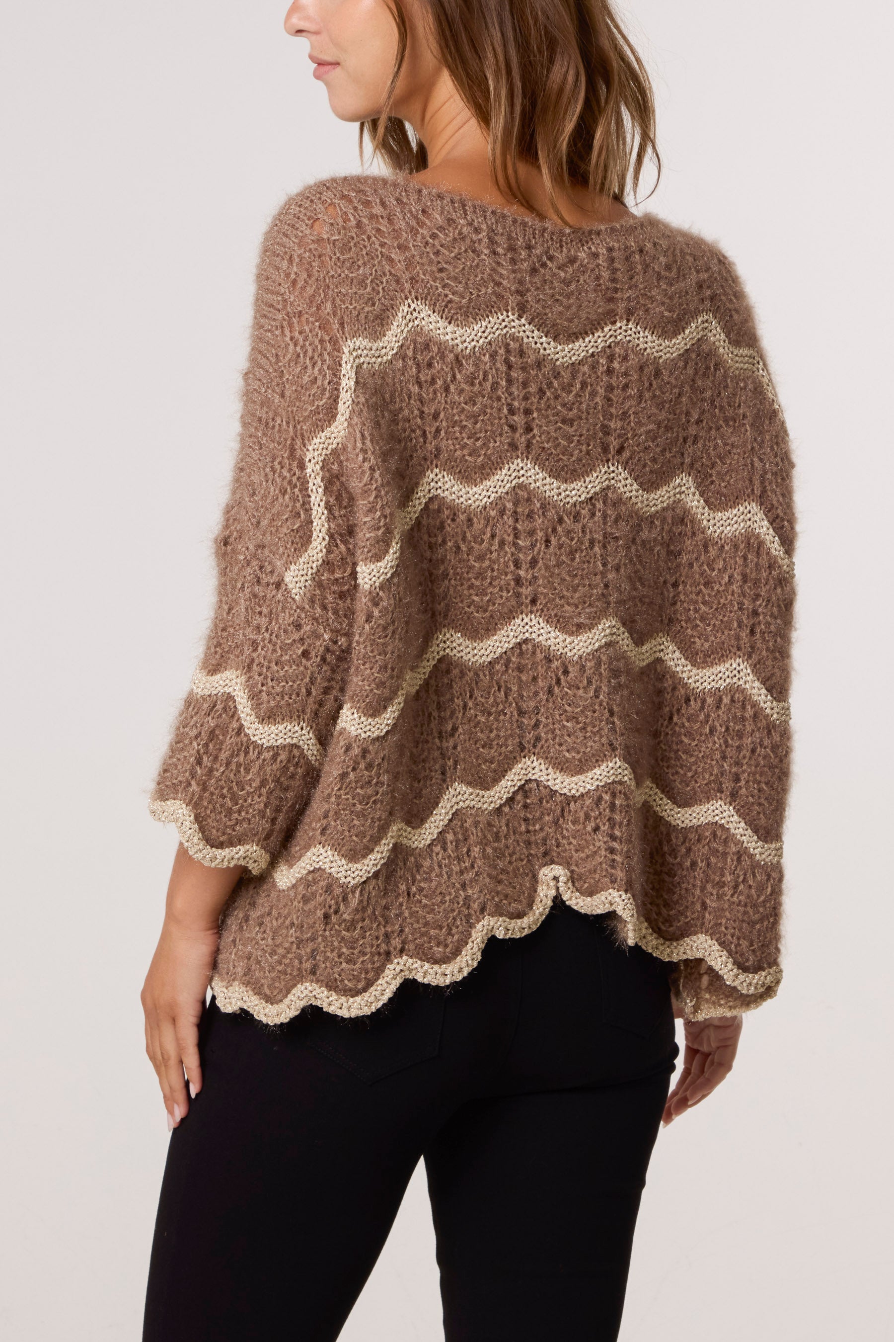 Shimmer Wave Stripe Jumper