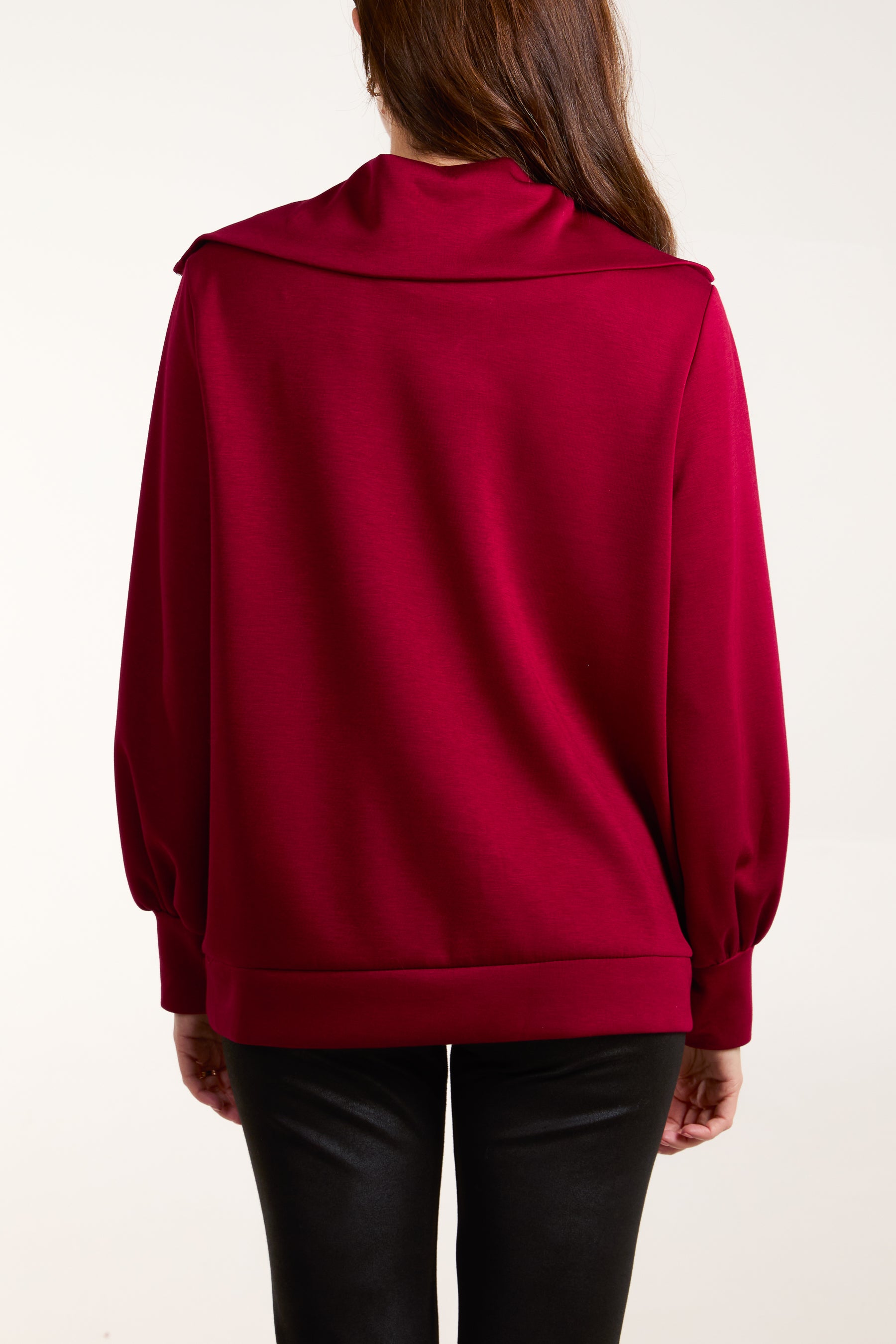 Zipped High Neck Sweat Top