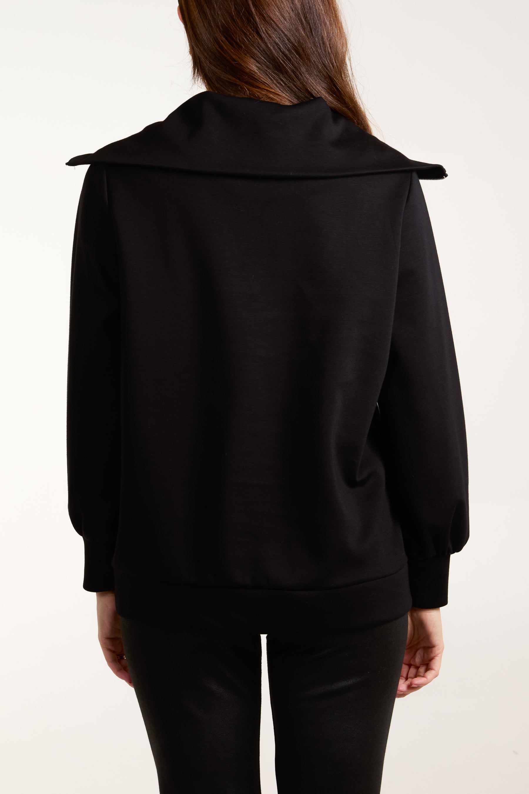 Zipped High Neck Sweat Top