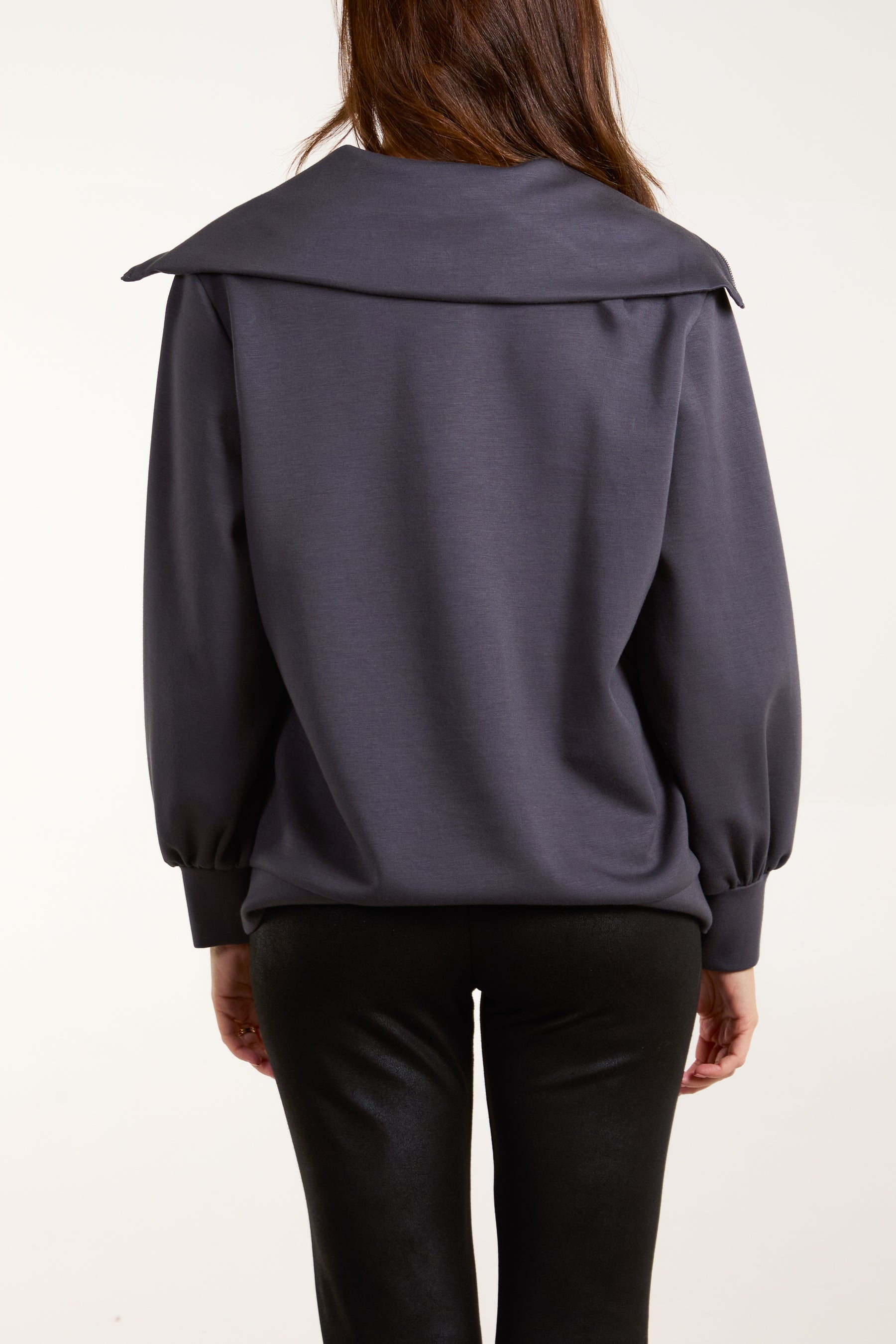 Zipped High Neck Sweat Top