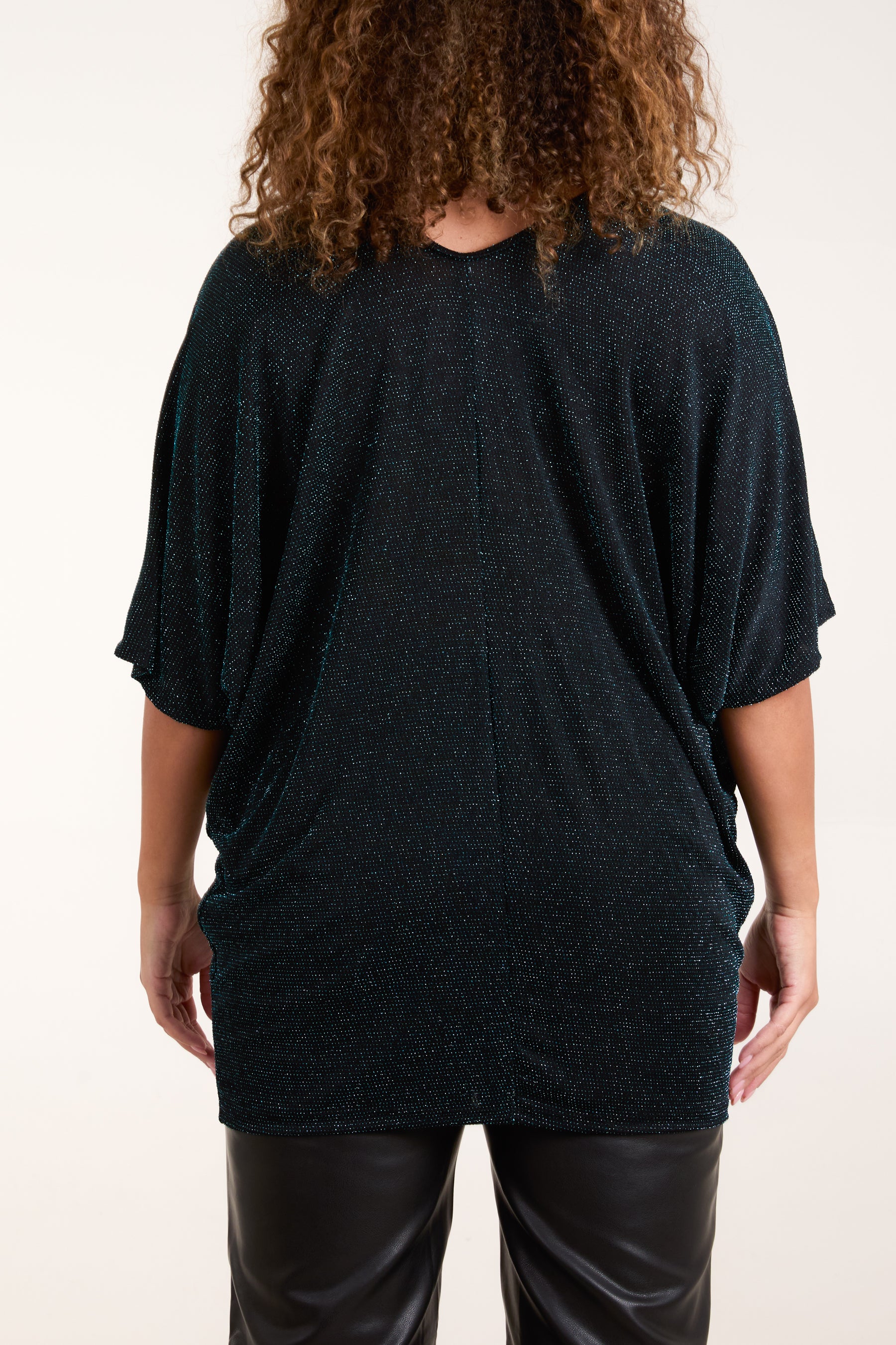 Glitter Lurex Double V-Neck Tunic