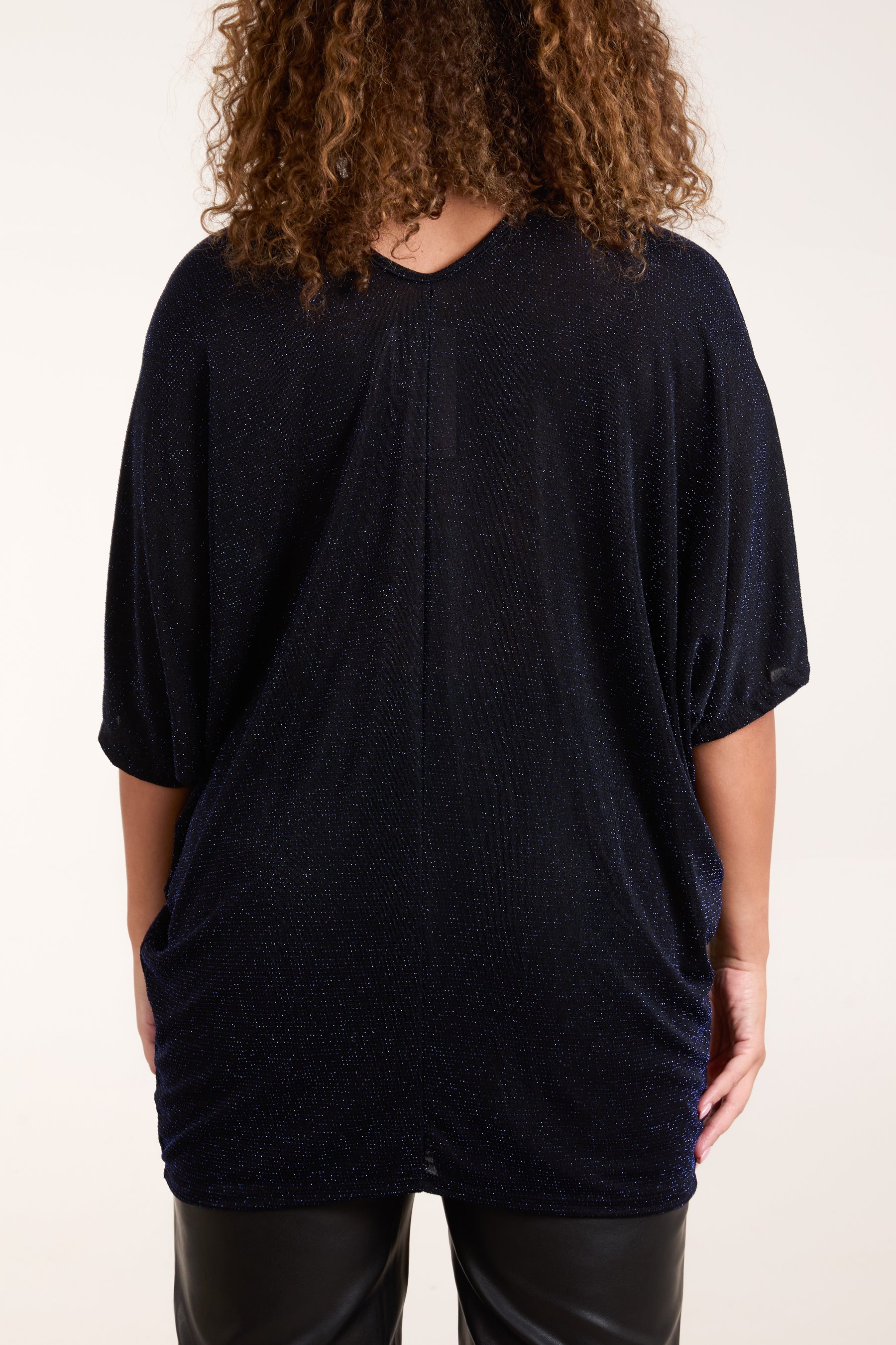Glitter Lurex Double V-Neck Tunic