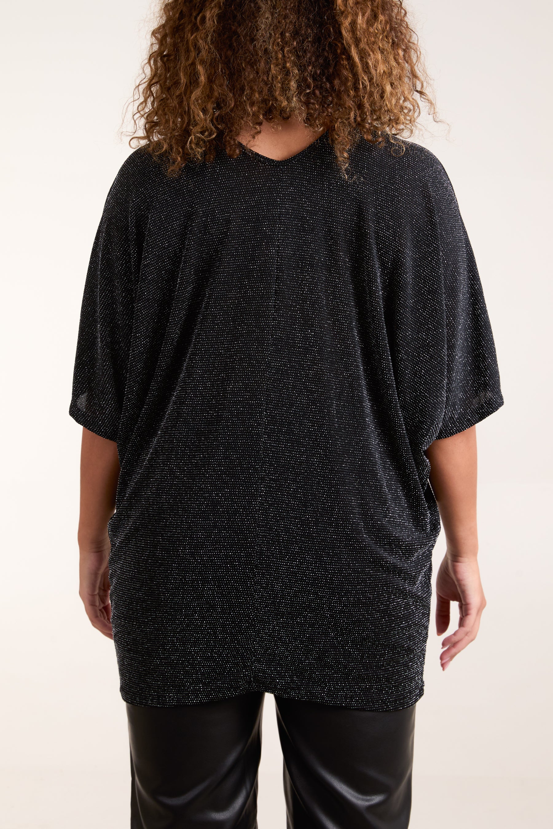 Glitter Lurex Double V-Neck Tunic