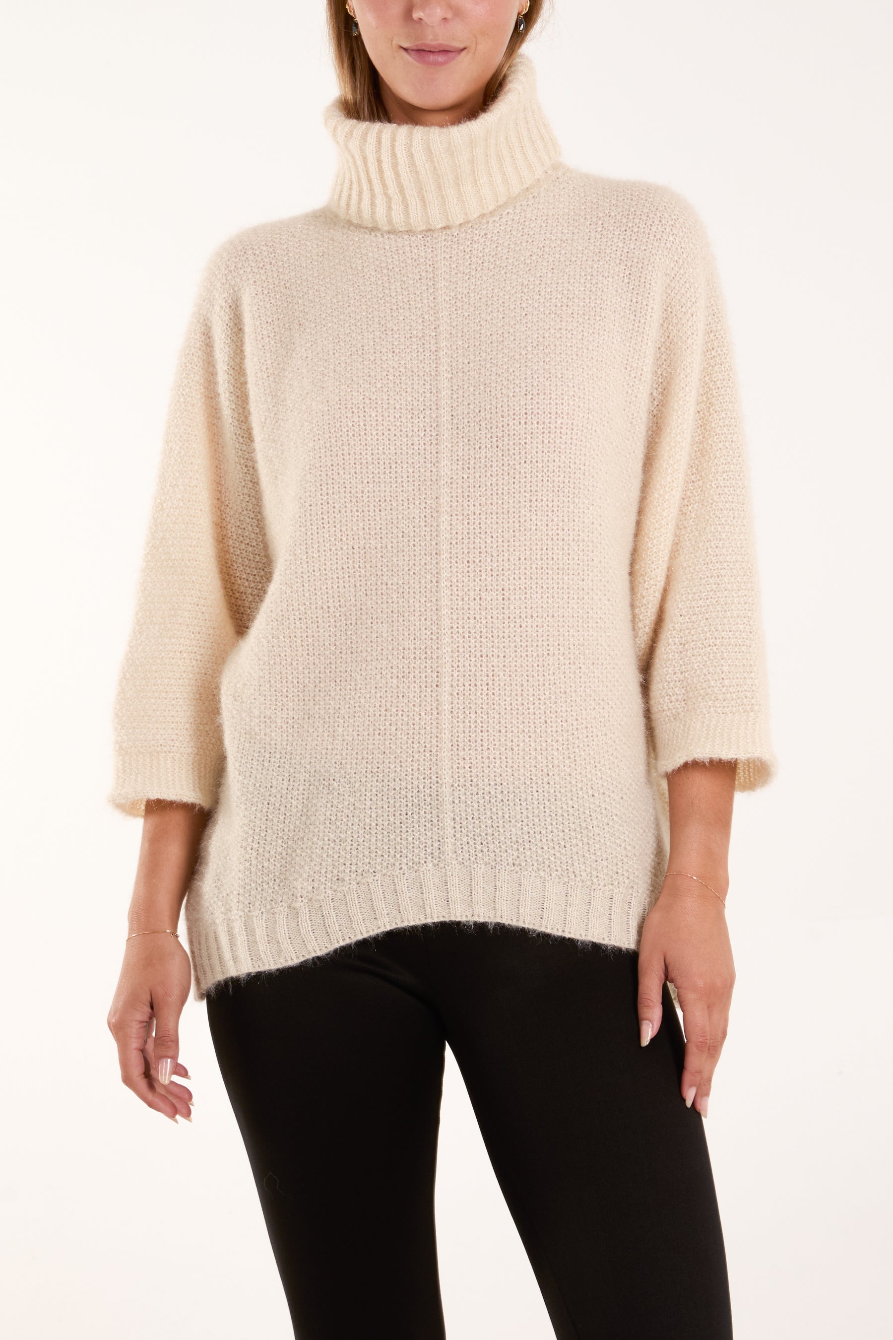 Fluffy roll neck jumper hotsell