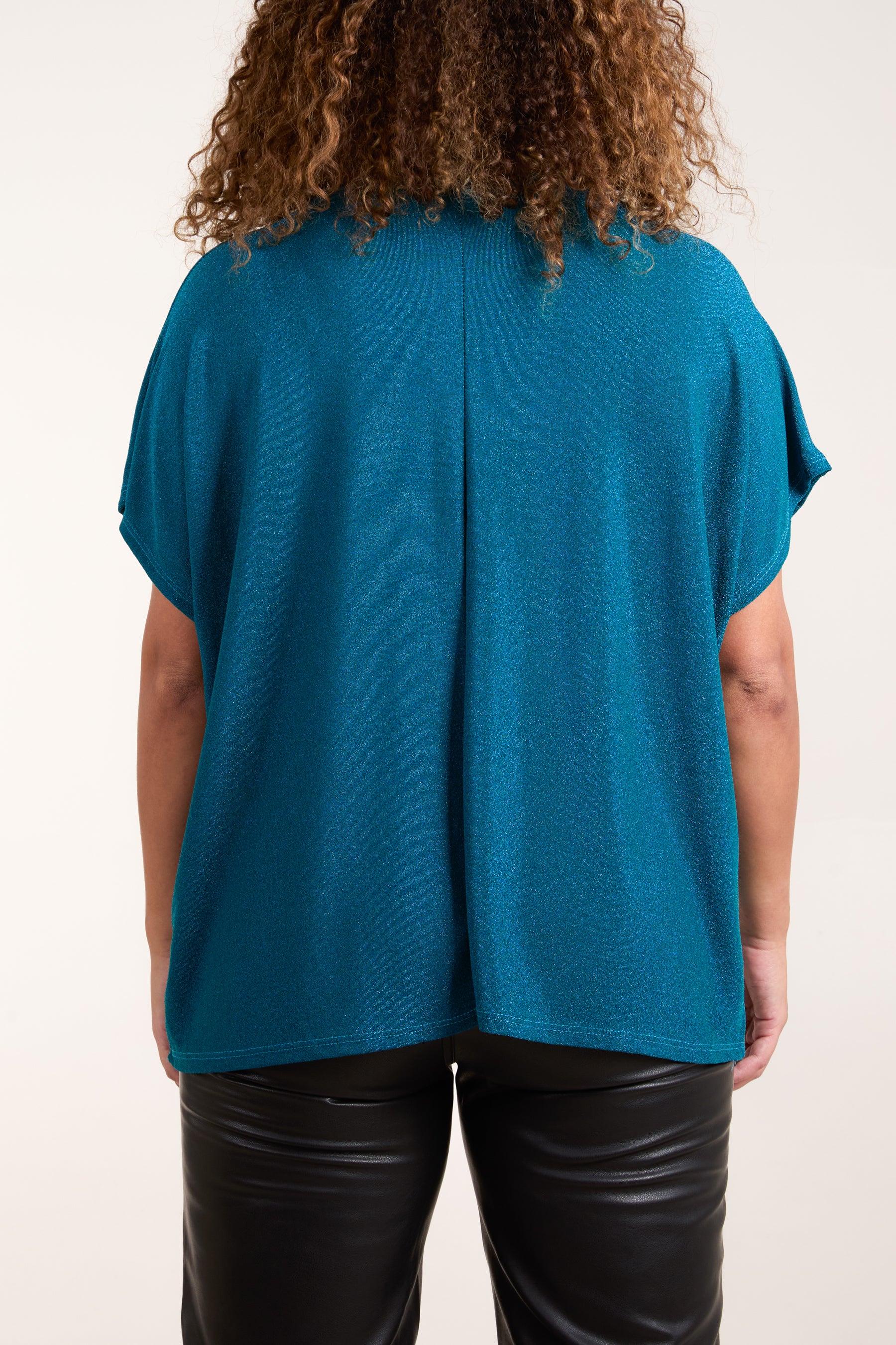 Shimmer Round Neck Short Sleeve Top