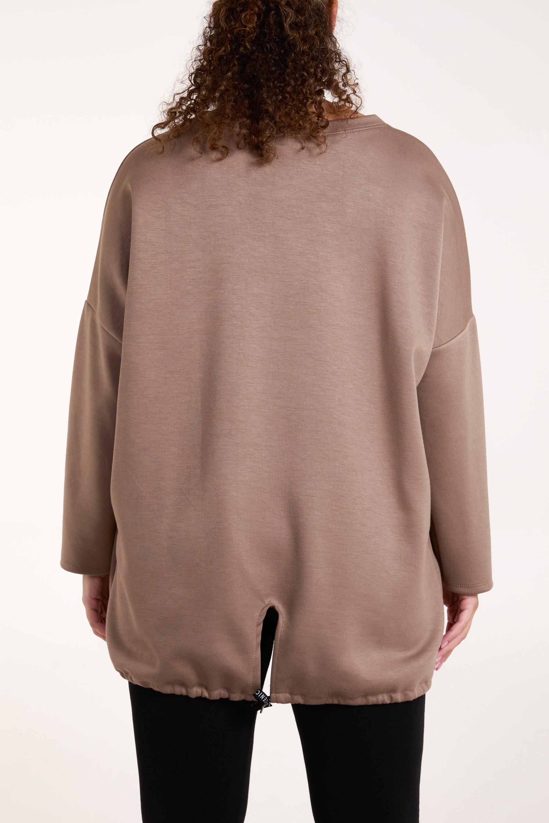 Round Neck Roll Sleeve Sweatshirt