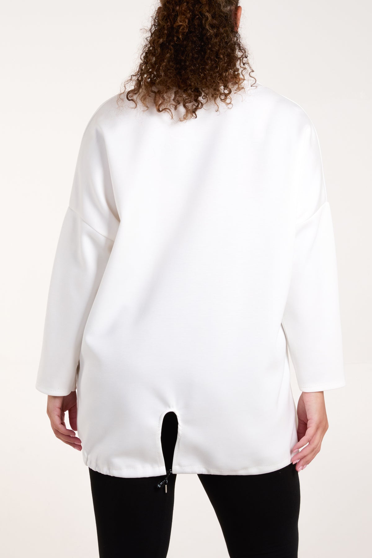Round Neck Roll Sleeve Sweatshirt