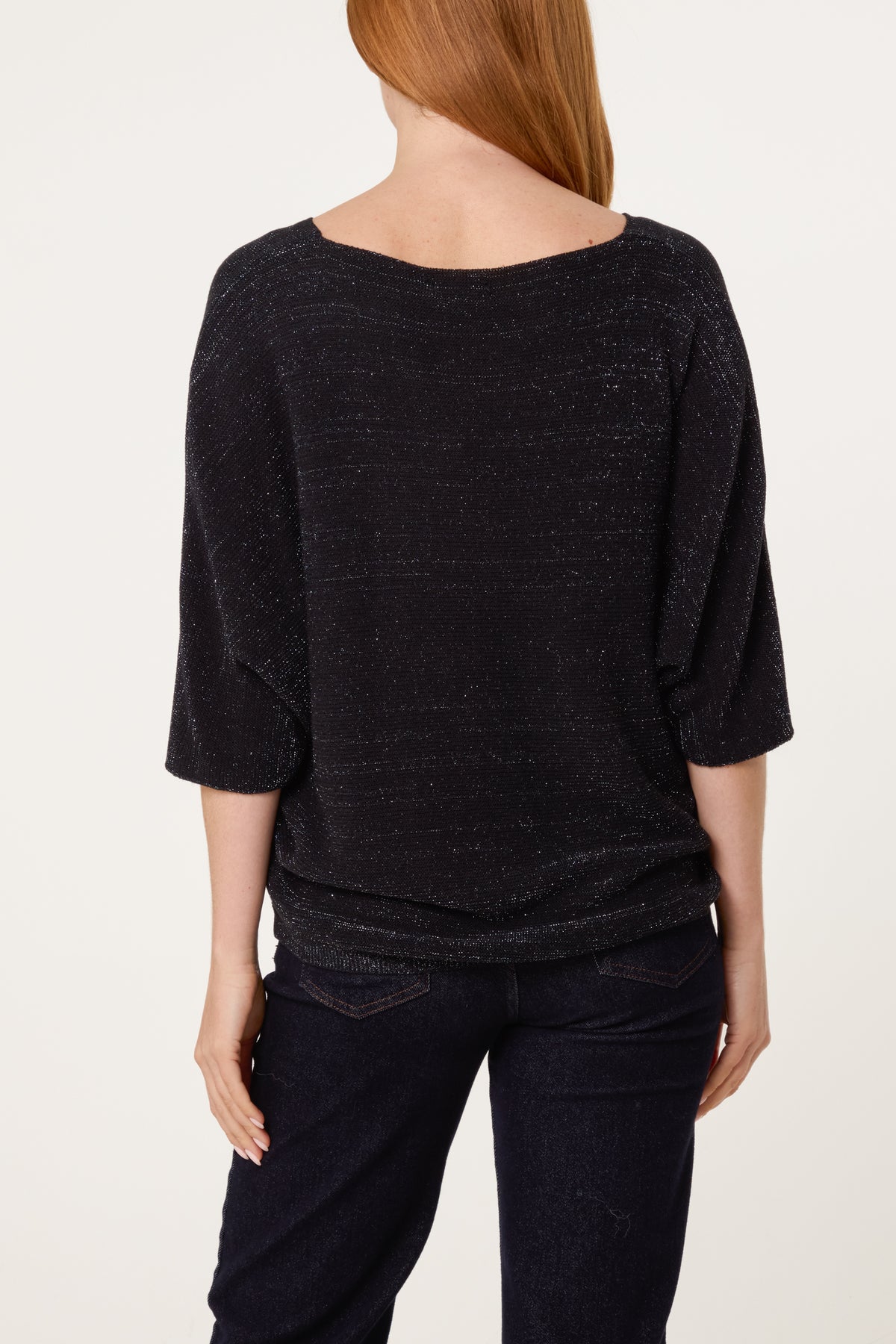 Sparkle Lurex V-Neck Knitted Top
