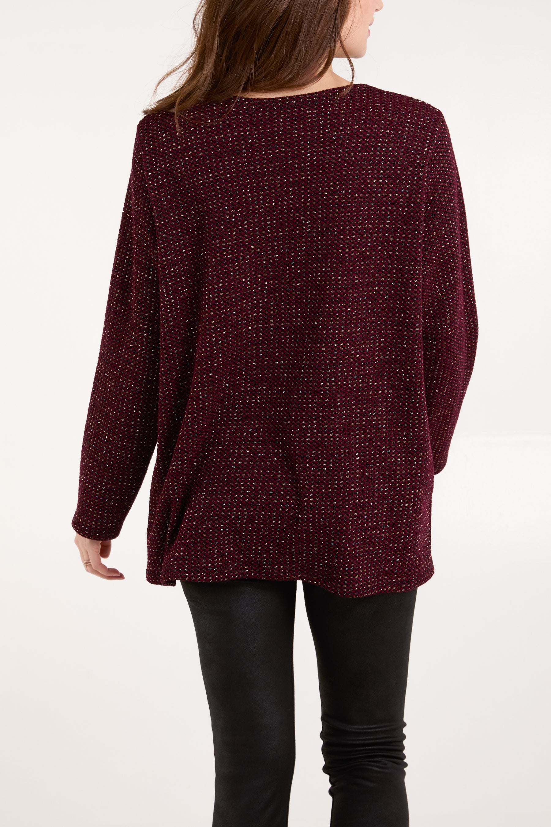 Necklace Lurex Long Sleeve Top