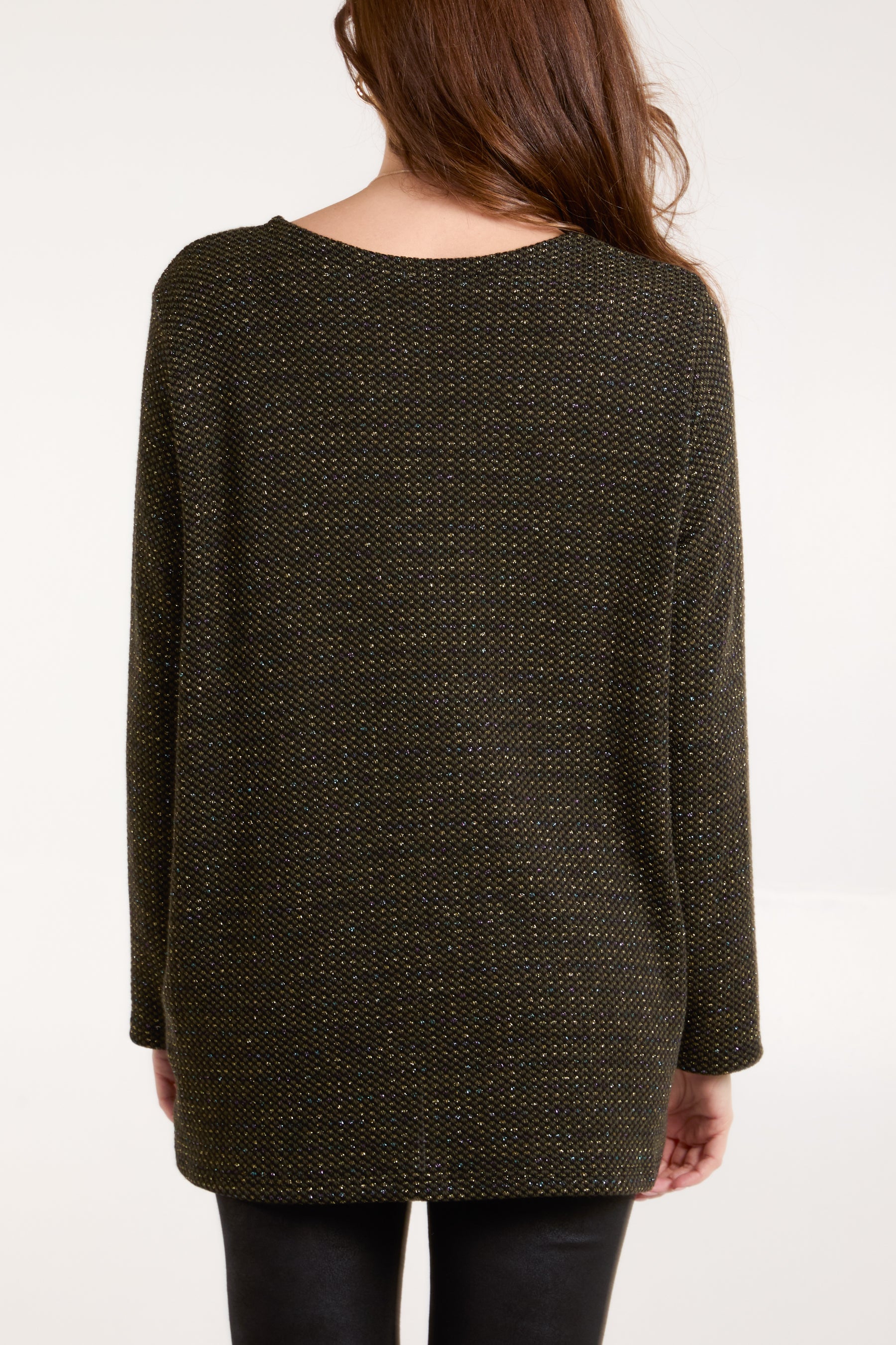 Necklace Lurex Long Sleeve Top