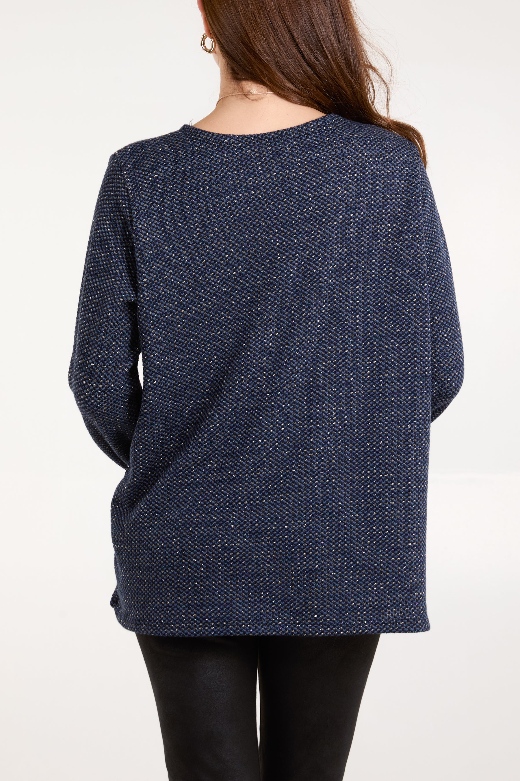 Necklace Lurex Long Sleeve Top
