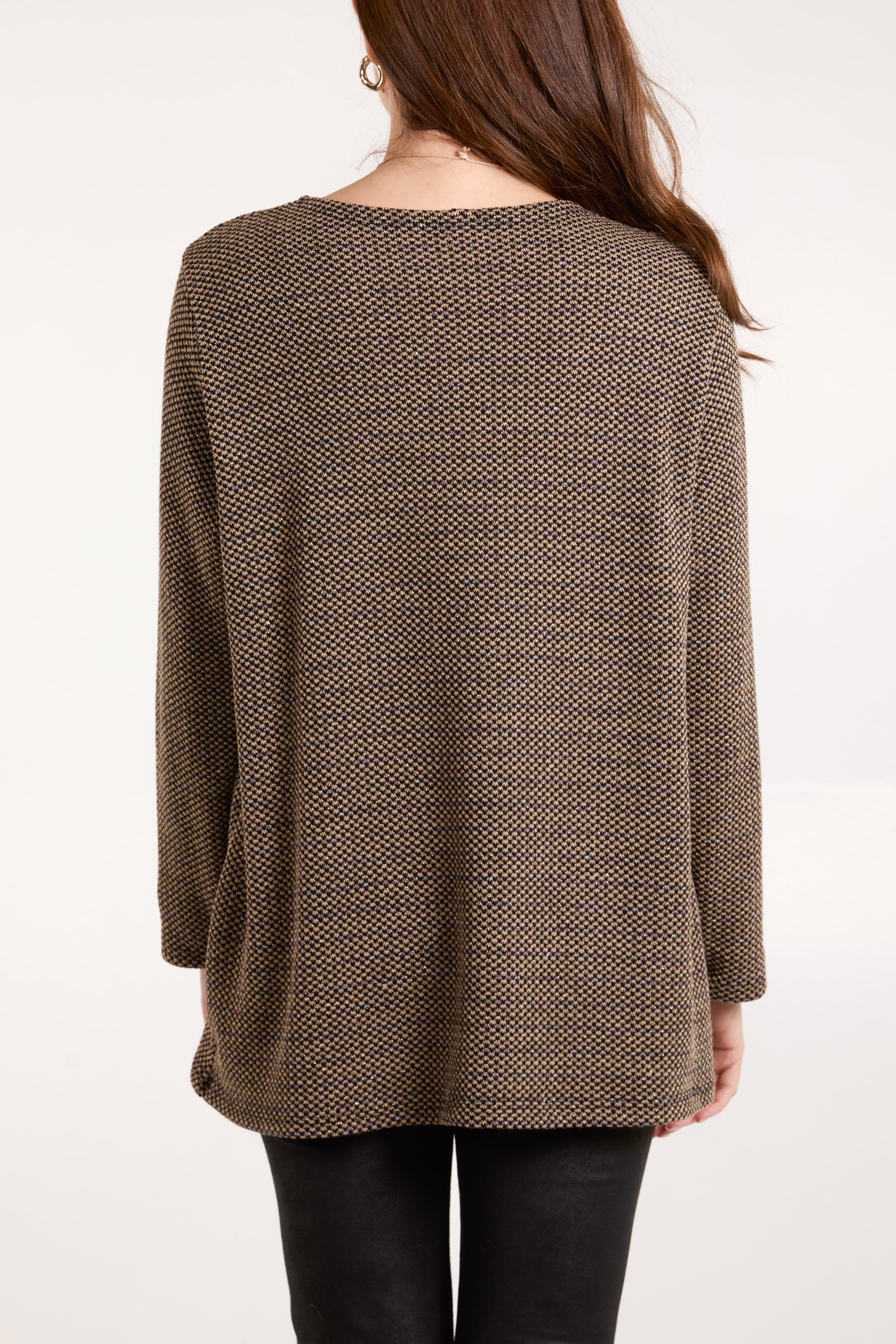 Necklace Lurex Long Sleeve Top