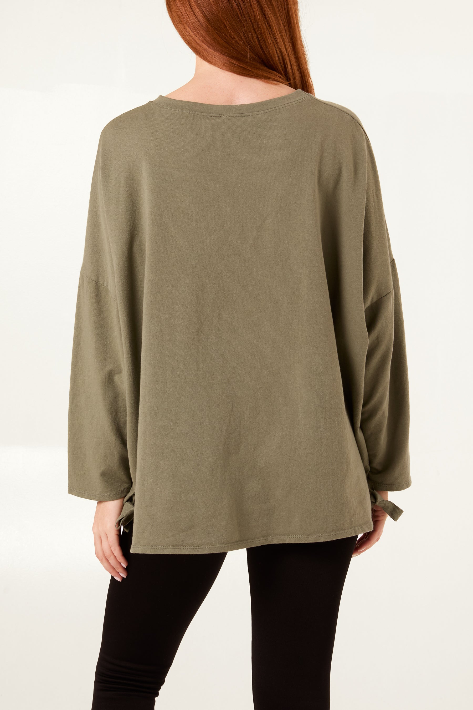 "Amour" Sequins Long Sleeve Cotton Top