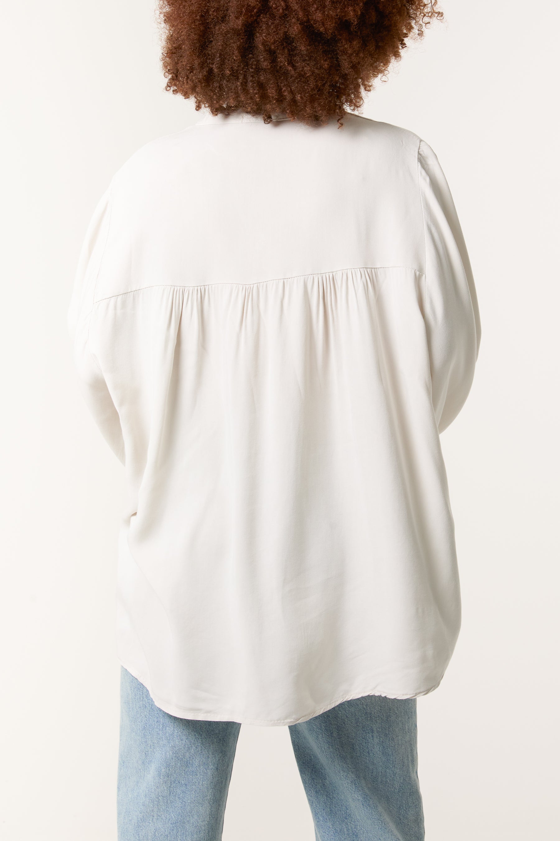 Grandad Collar Smock Blouse