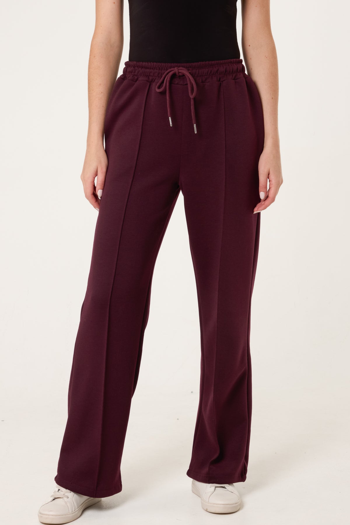 Drawstring Crease-Front Sweat Trousers