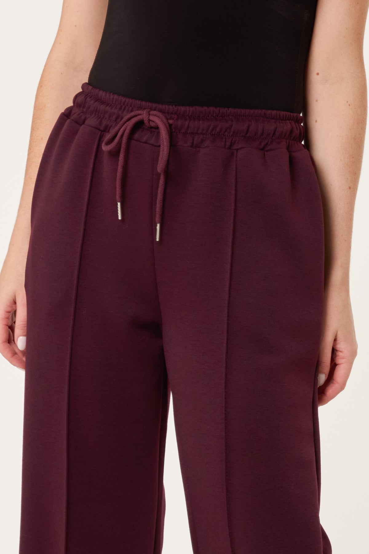 Drawstring Crease-Front Sweat Trousers