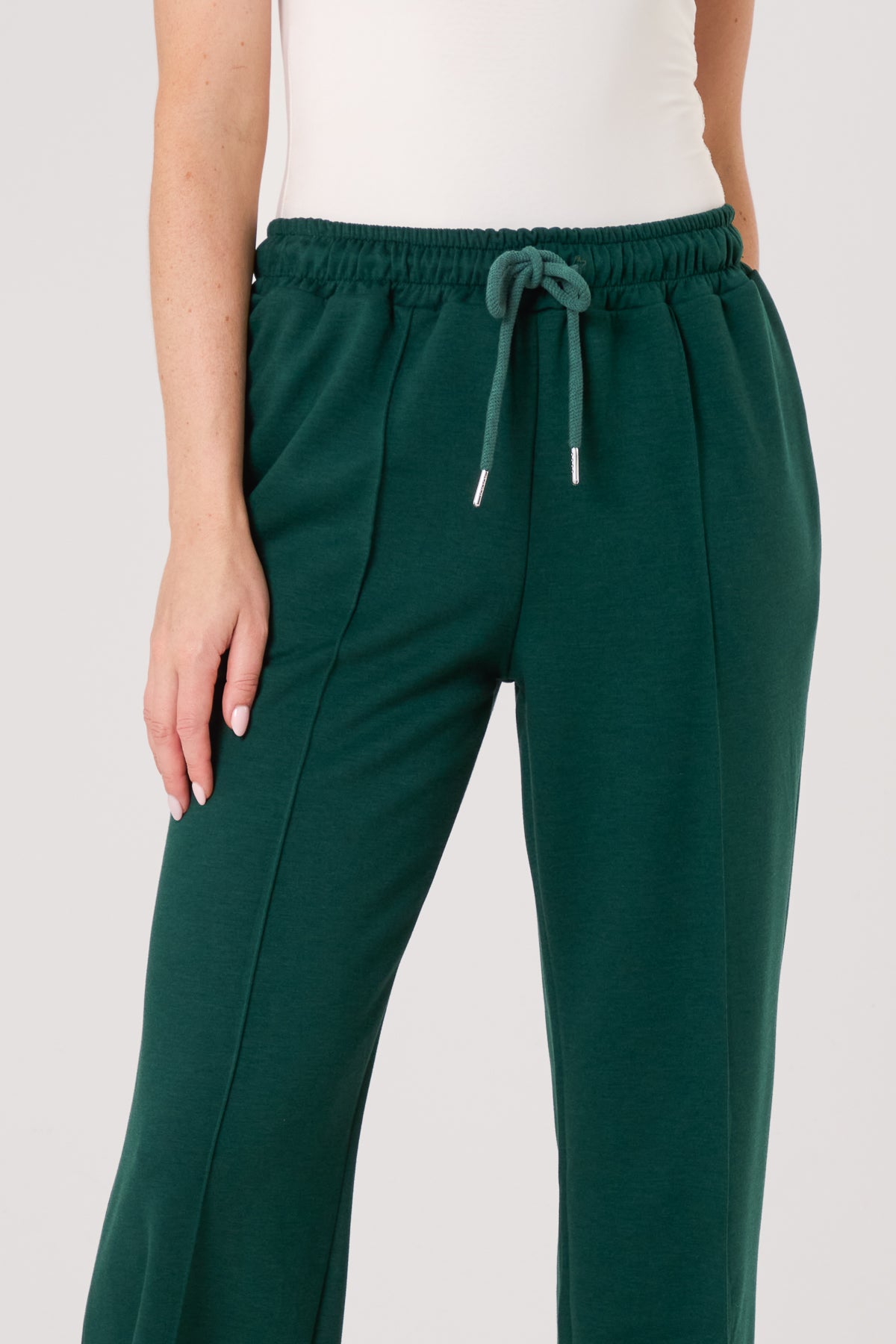 Drawstring Crease-Front Sweat Trousers