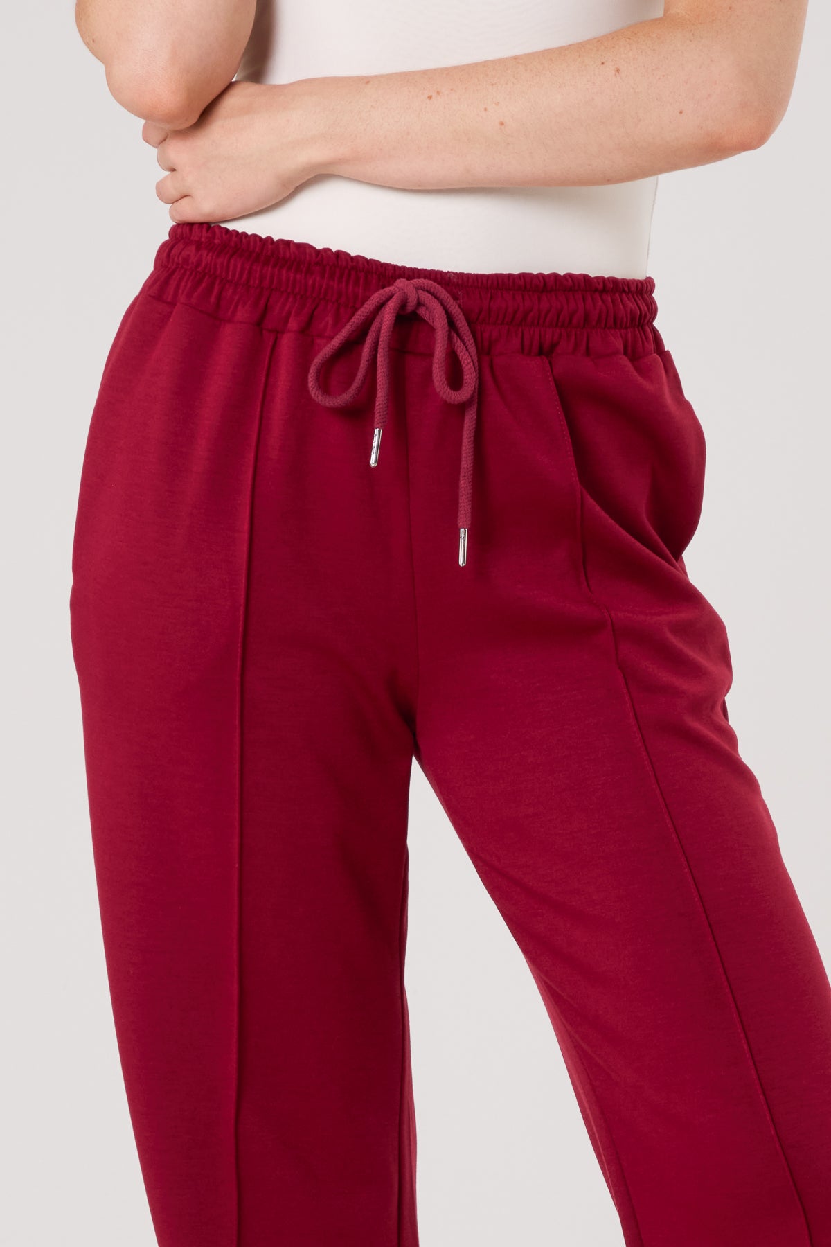 Drawstring Crease-Front Sweat Trousers