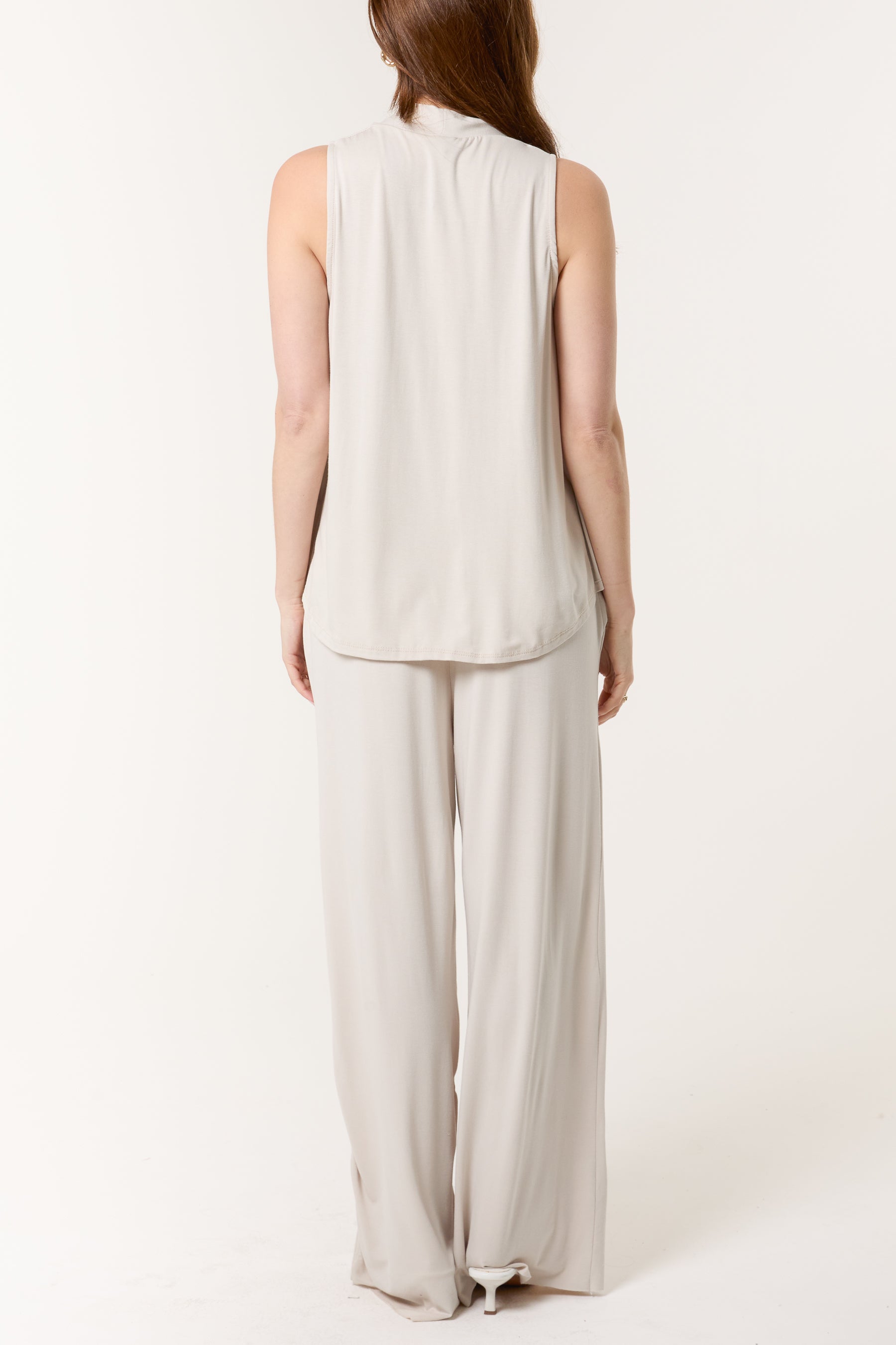 Stretch Jersey Vest & Wide Leg Trouser Set