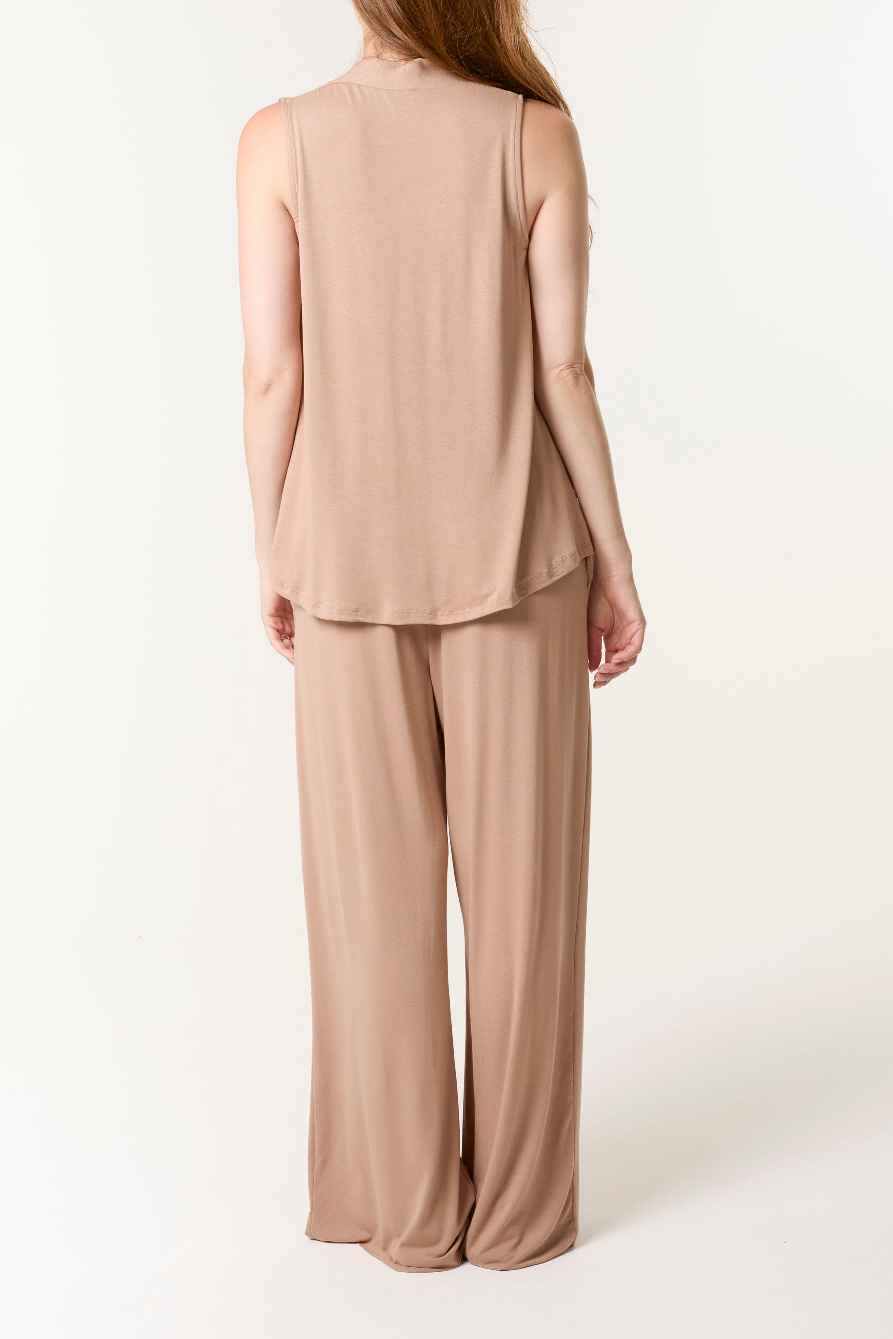 Stretch Jersey Vest & Wide Leg Trouser Set