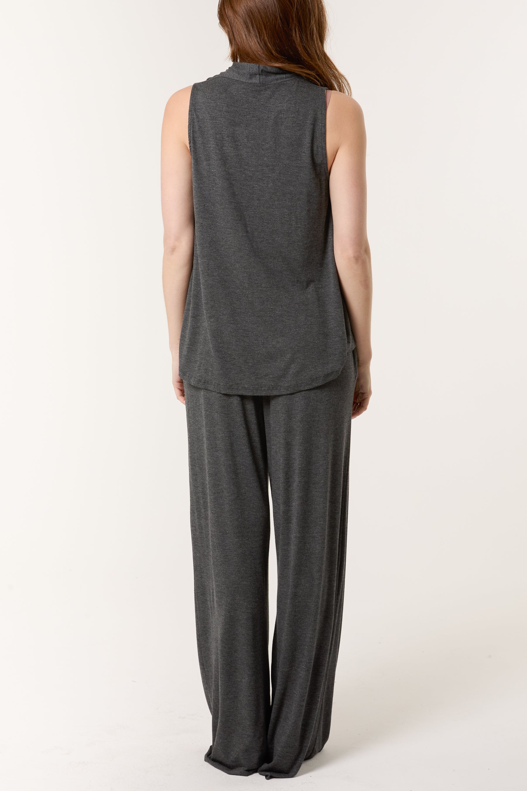 Stretch Jersey Vest & Wide Leg Trouser Set