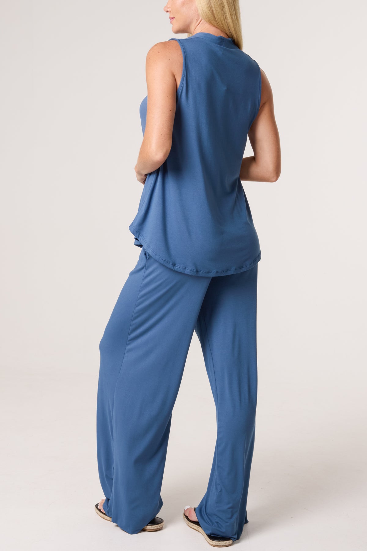 Stretch Jersey Vest & Wide Leg Trouser Set