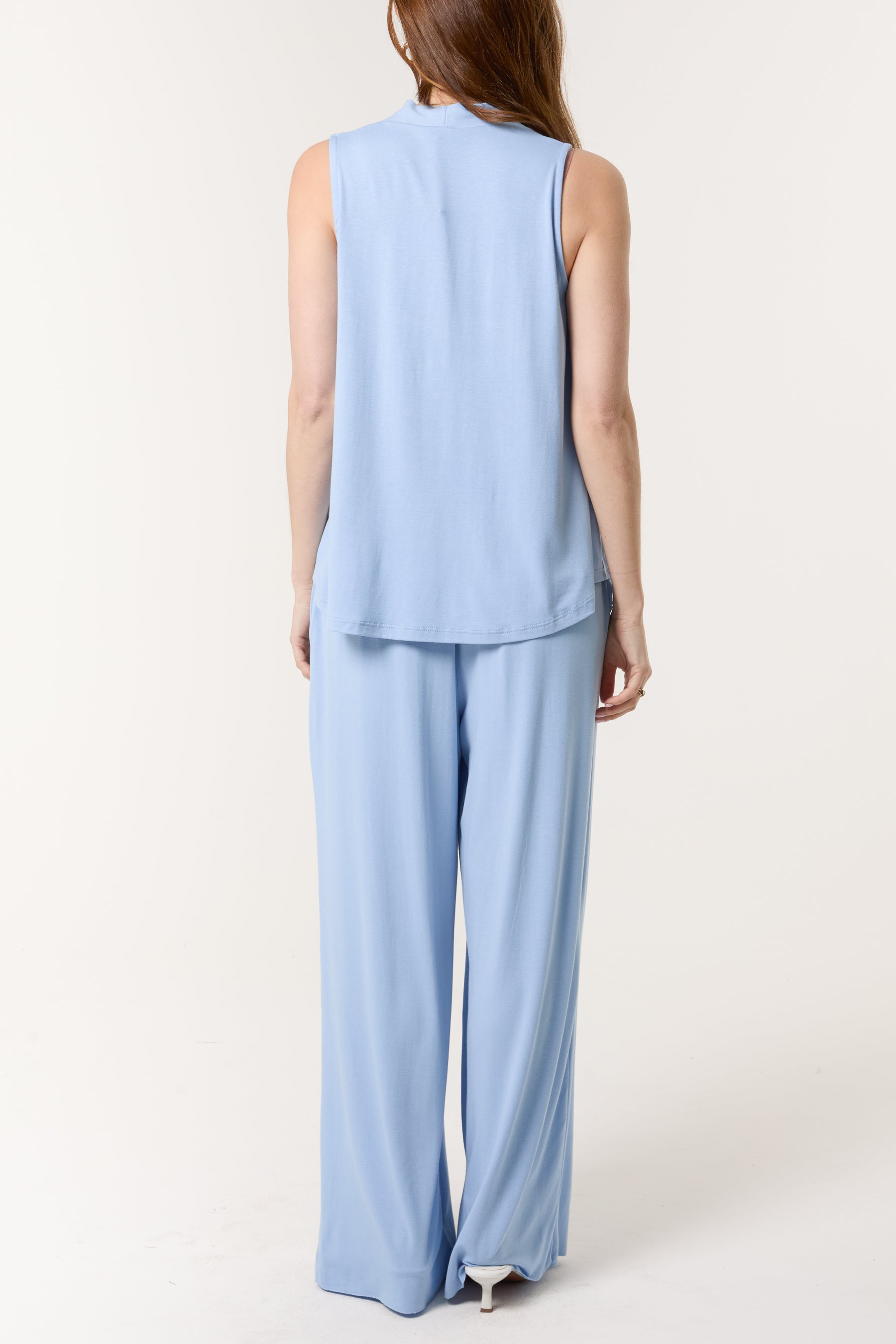 Stretch Jersey Vest & Wide Leg Trouser Set