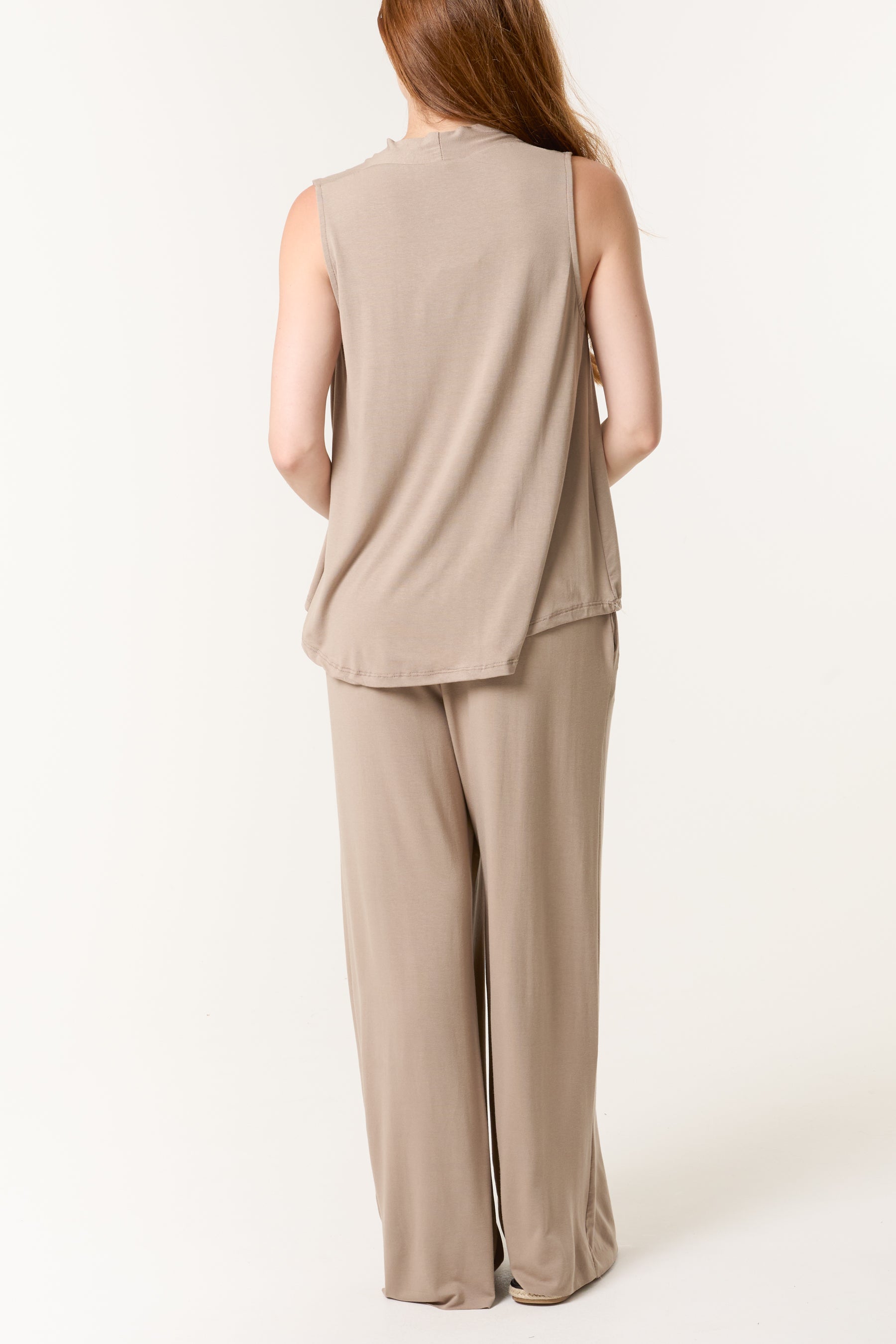 Stretch Jersey Vest & Wide Leg Trouser Set