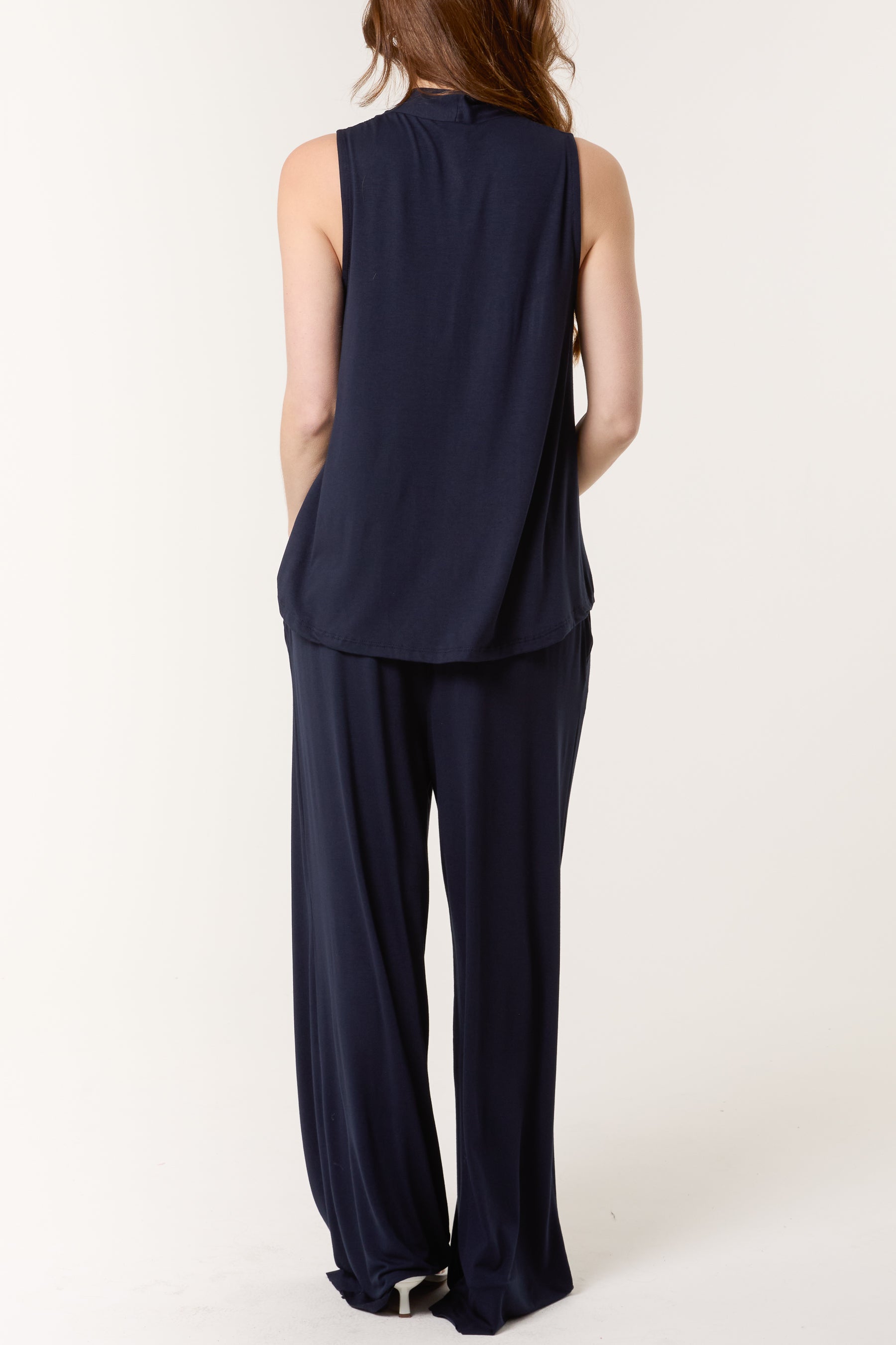 Stretch Jersey Vest & Wide Leg Trouser Set
