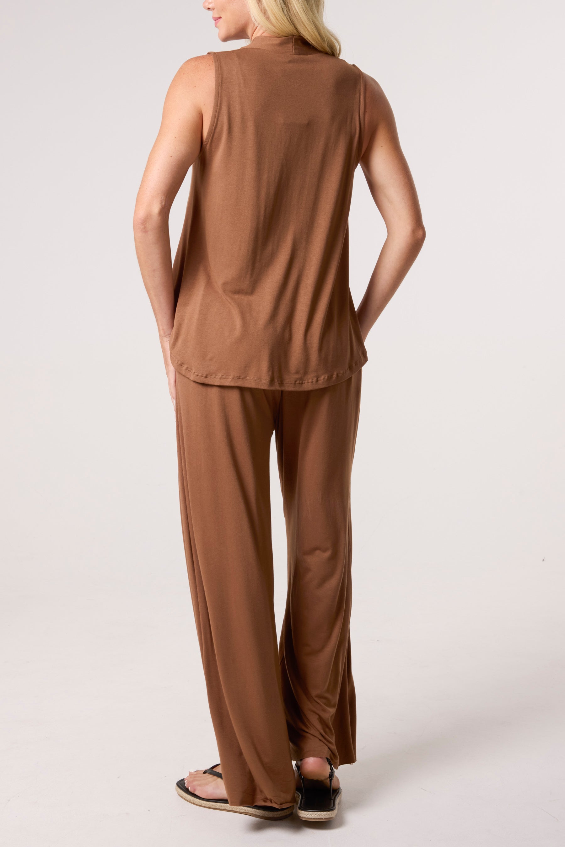 Stretch Jersey Vest & Wide Leg Trouser Set