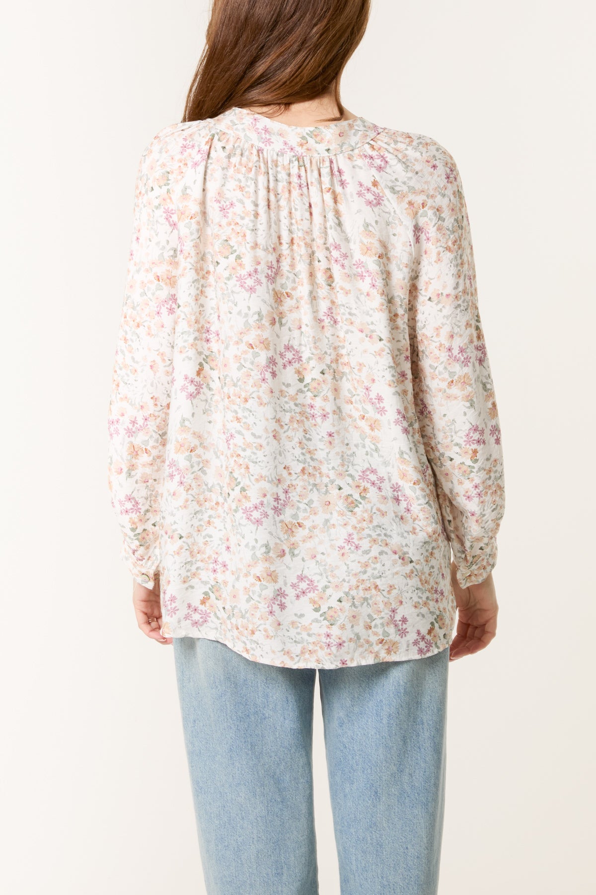 Daisy Print Shell Button Blouse