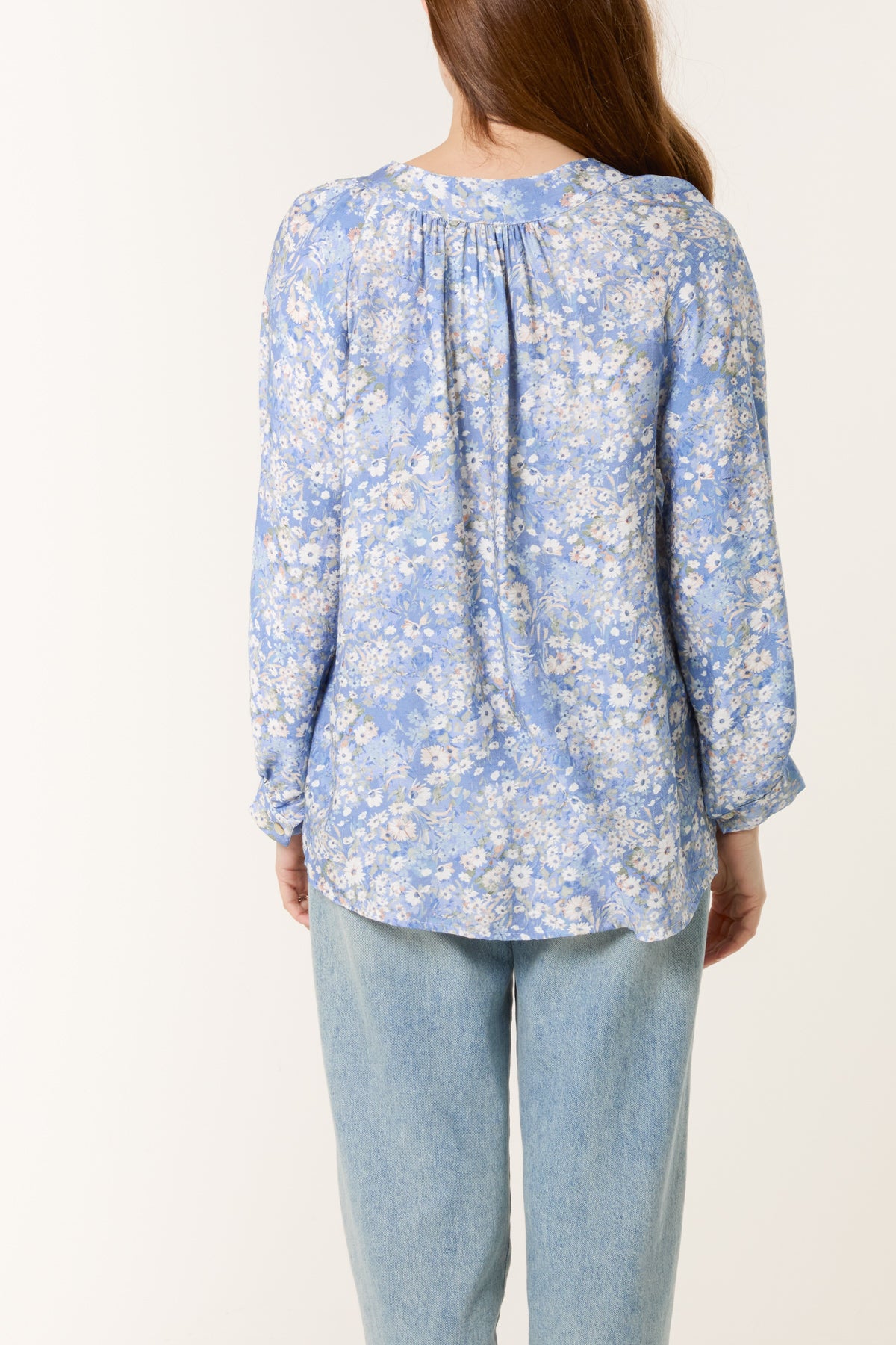 Daisy Print Shell Button Blouse