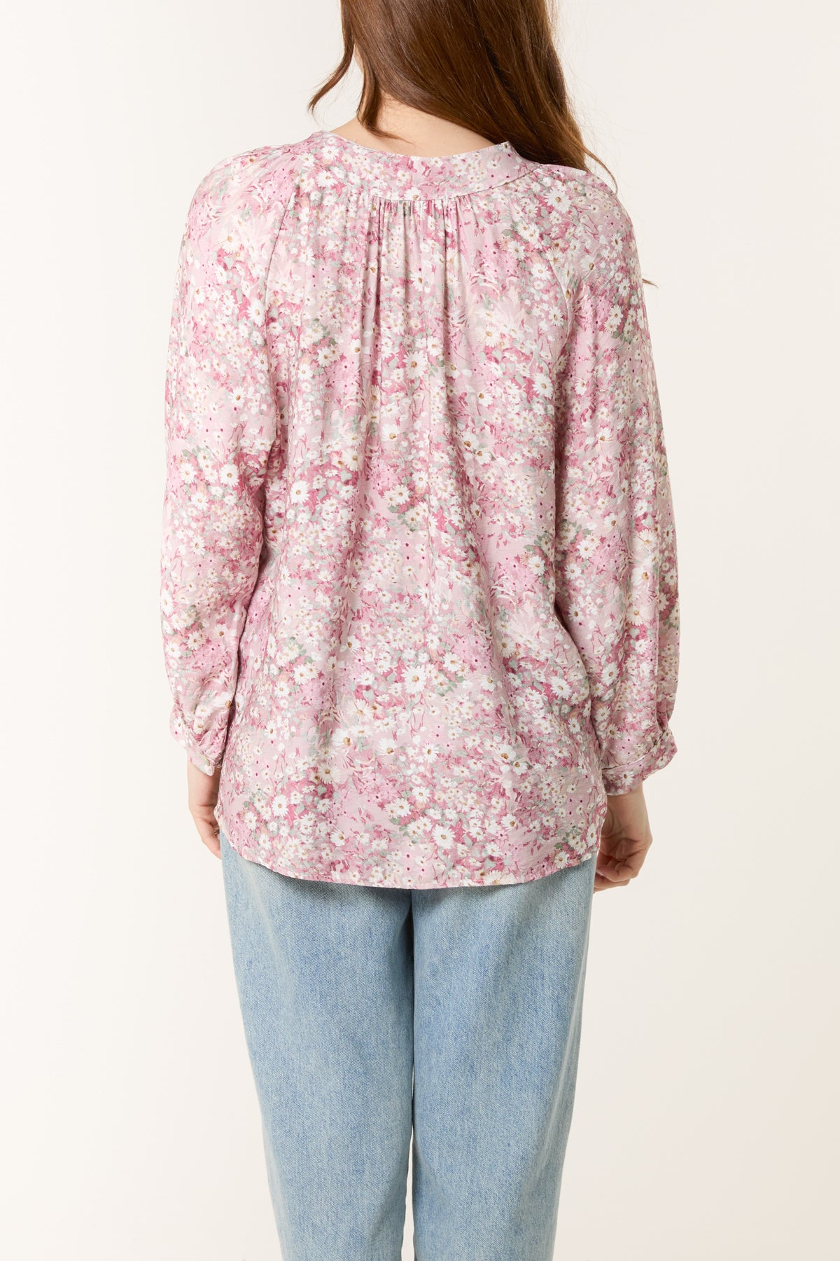 Daisy Print Shell Button Blouse