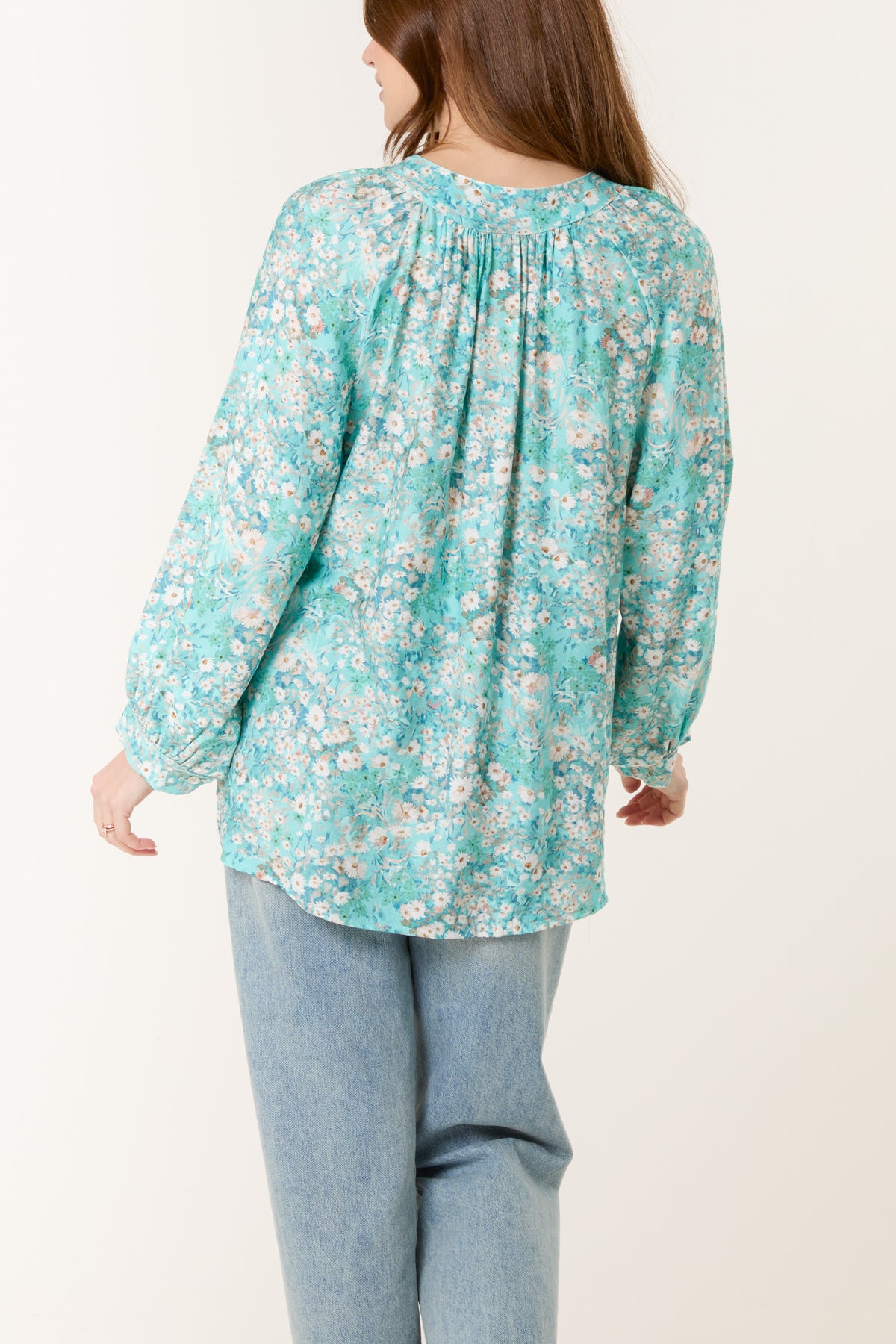 Daisy Print Shell Button Blouse