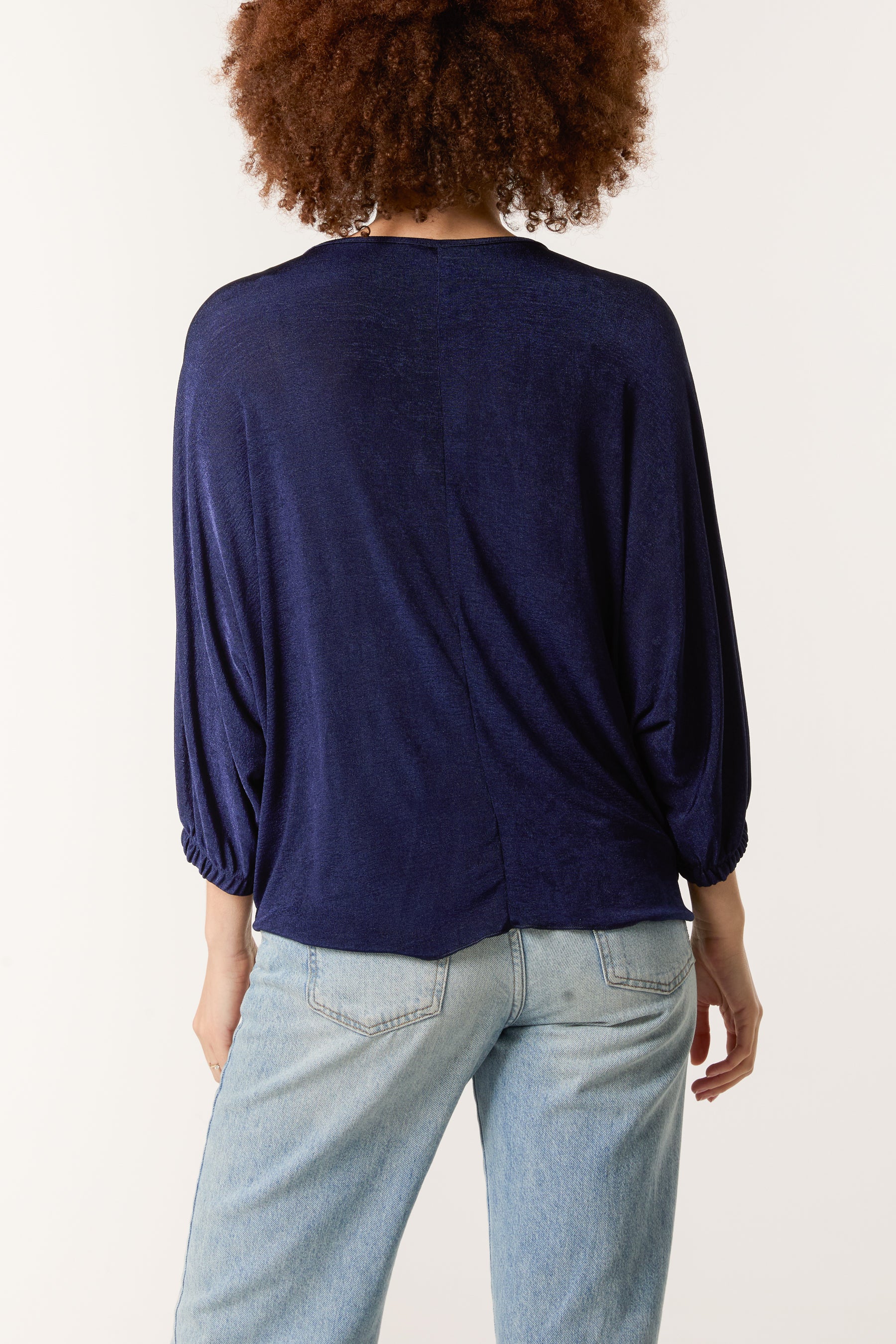V-Neck Tie Front Acetate Top