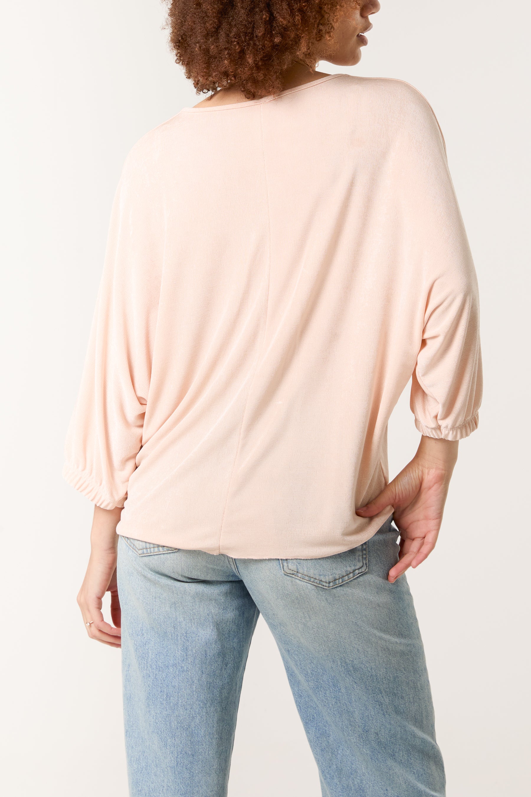 V-Neck Tie Front Acetate Top