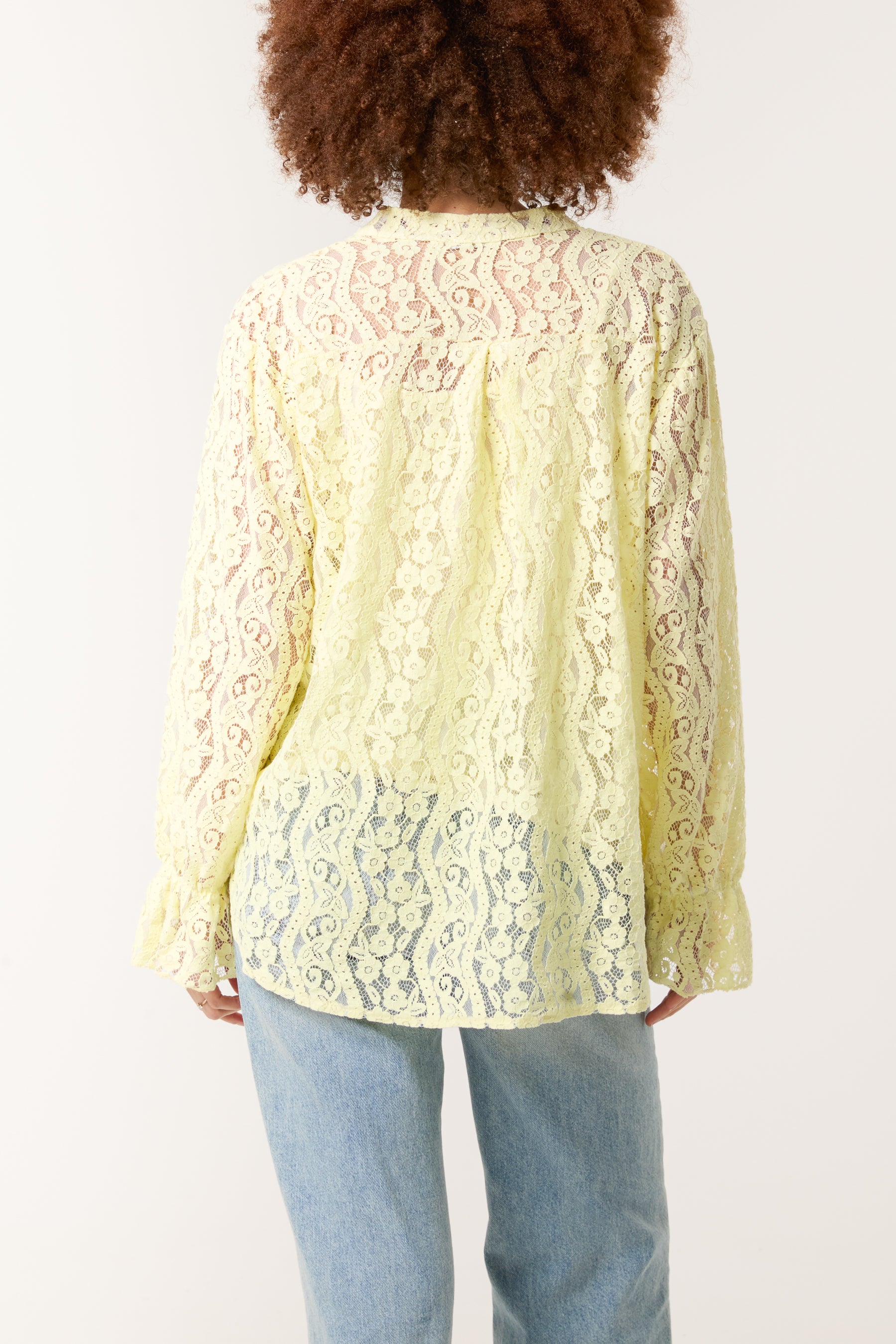 Long Sleeve Floral Lace Lined Blouse