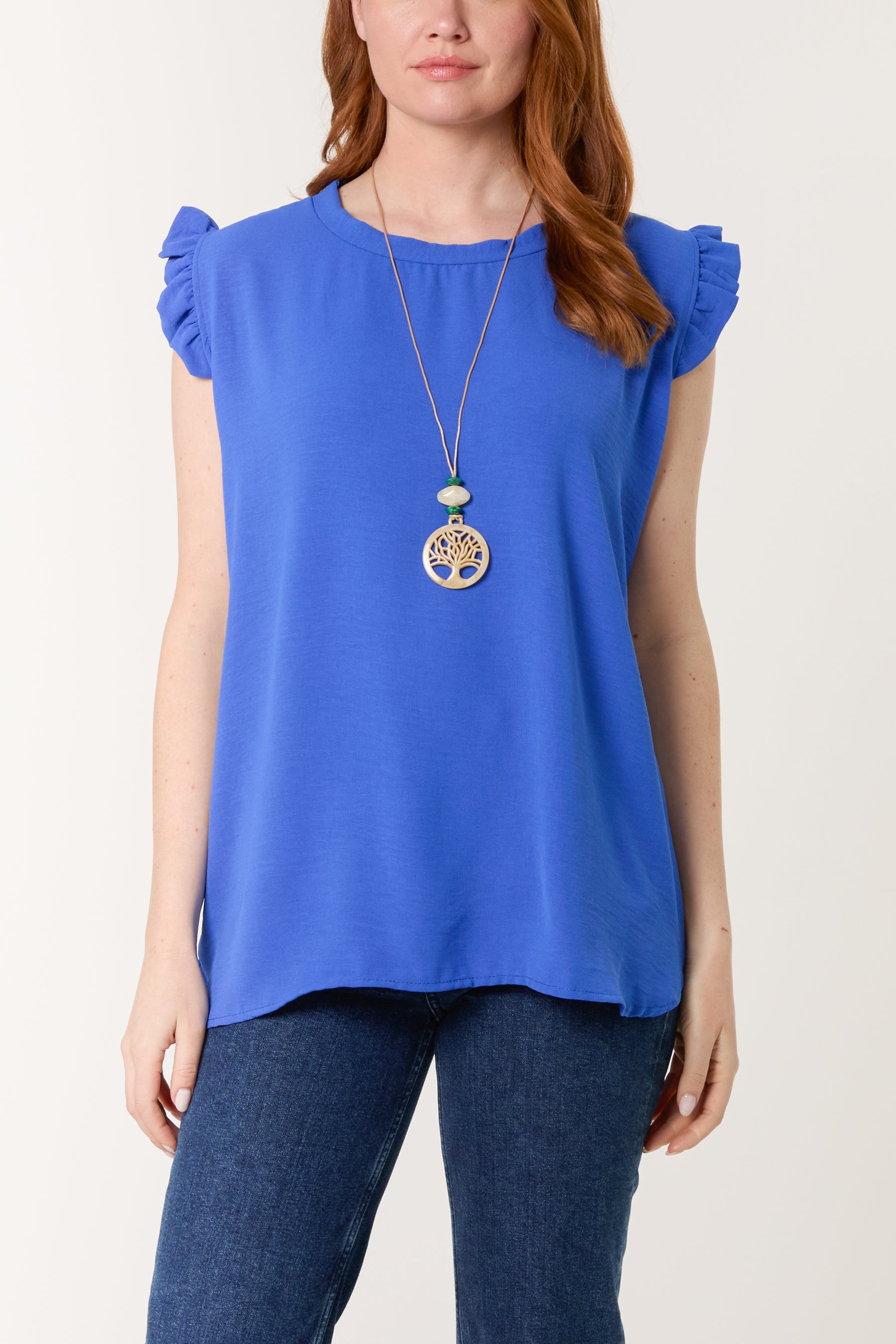 Necklace Frill Sleeve Top